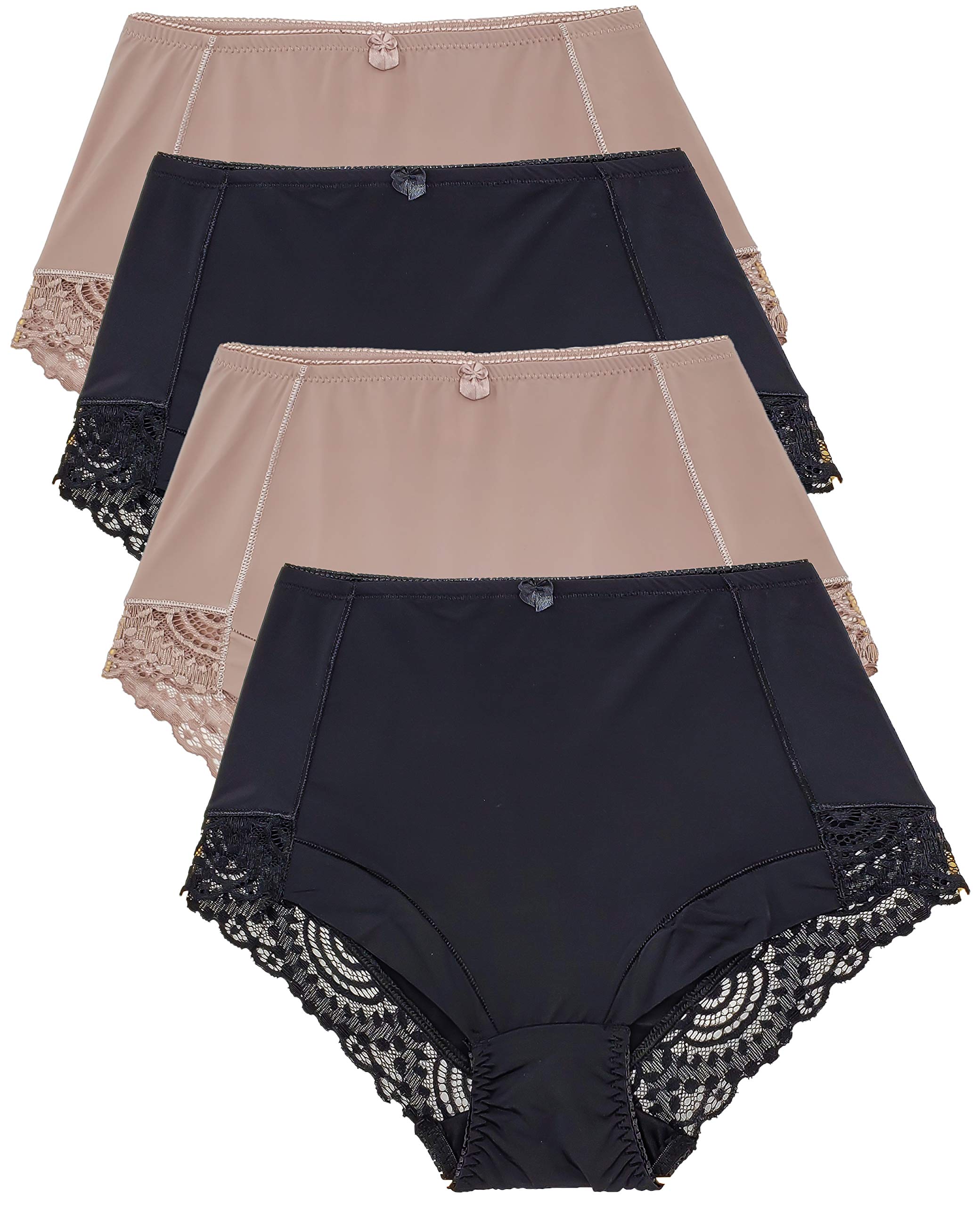 Barbra Women's Tummy Control Underwear - High Waisted Briefs & Girdle Panties (4-Pack, Sizes S-Plus) for Everyday Comfort & Shapewear Support | Perfect for Work, Yoga & Postpartum Recovery