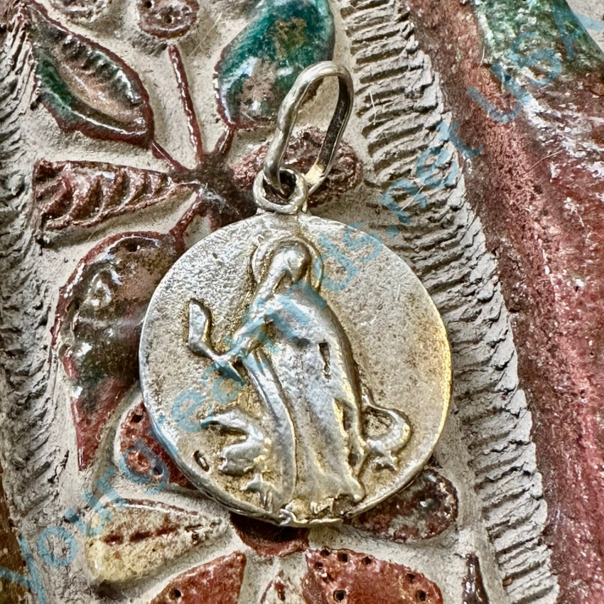 Vintage Sacred Mother Double Sided Sterling Silver Pendant Necklace - Religious Jewelry for Women, Perfect for Daily Wear & Spiritual Protection