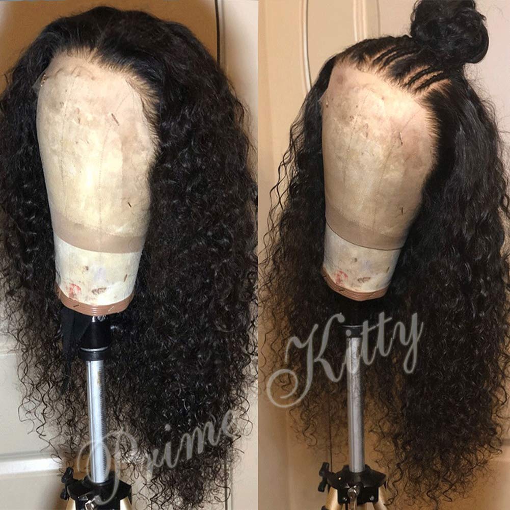 150% Density 9A Remy Brazilian Human Hair Wig for Black Women - Kinky Curly 360 Lace Frontal Wig with Baby Hair | Pre-Plucked Deep Curly 12