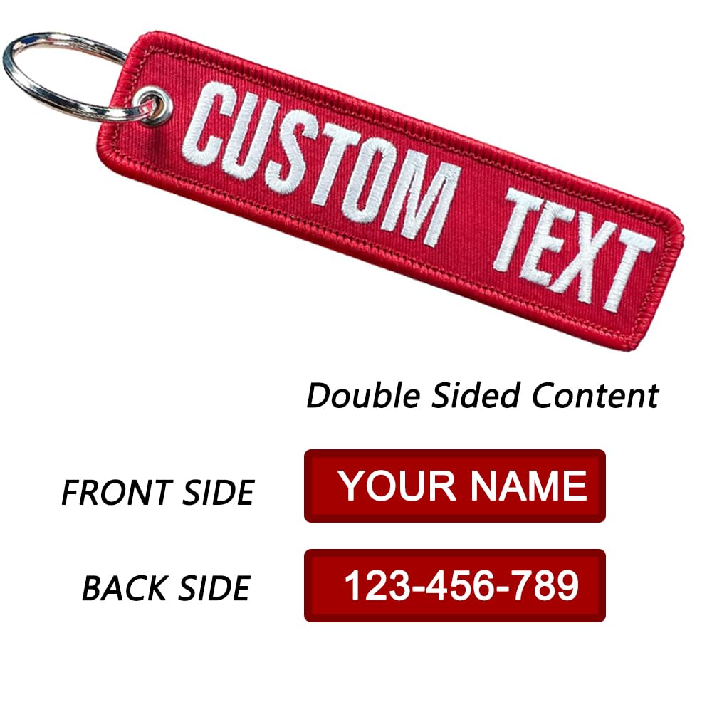 Personalized Double Sided Embroidery Keychain - Custom Name Key Ring for Men & Women - Monogrammed Gift Accessories - Perfect for Gifts, Keychains, and Promotional Items