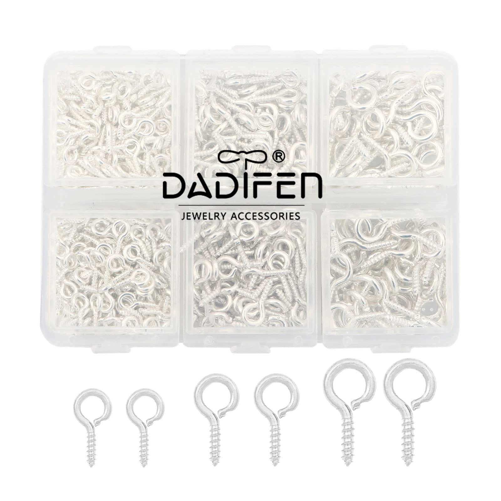 700pcs Small Screw Eye Pins - 3 Sizes Mini Metal Eye Hooks with Threaded Screw for DIY Jewelry Making, Craft Supplies (Silver) | Perfect for Pendants, Charms, Beading & Handmade Accessories