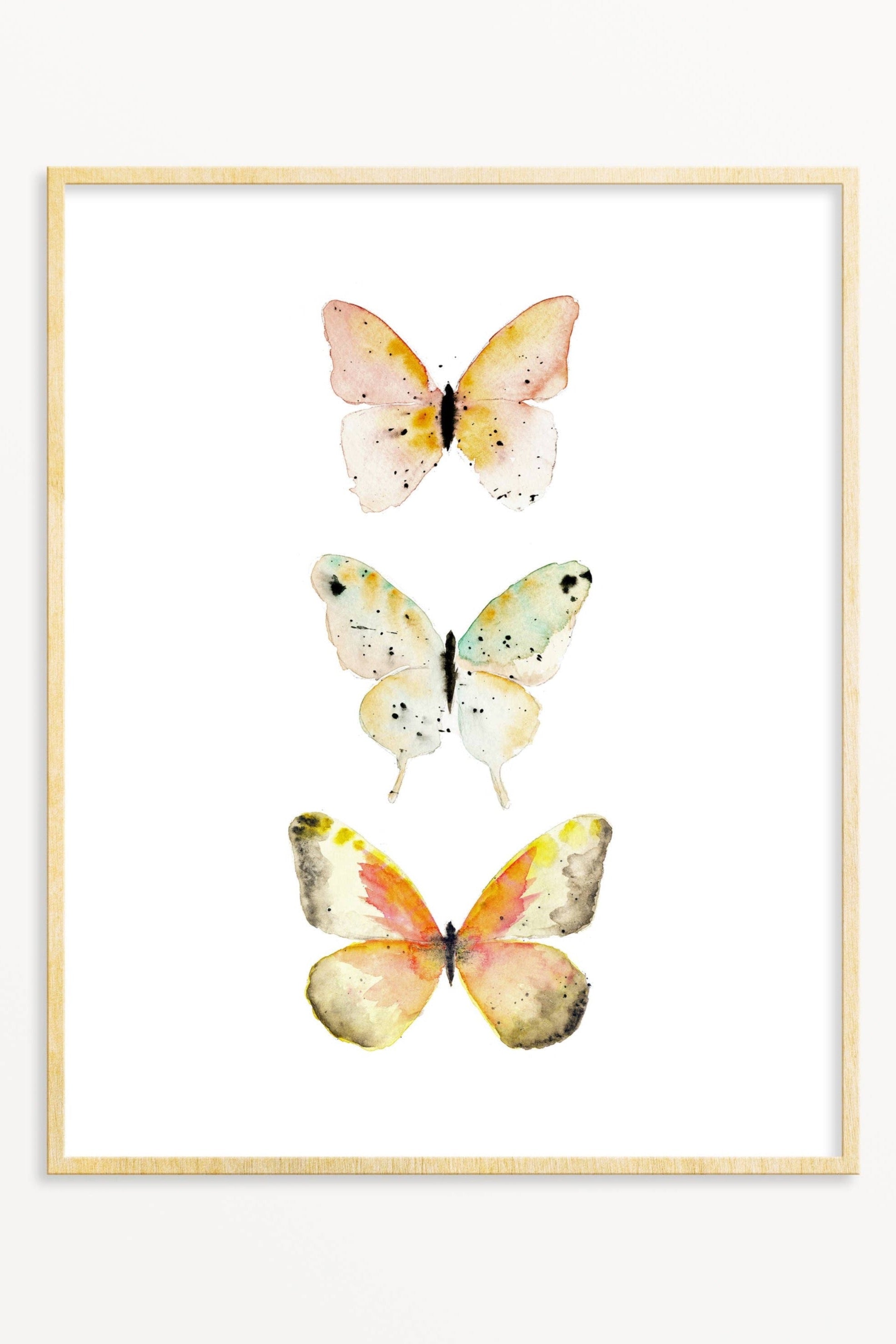 Watercolor Butterflies No. 3 Art Print - Vibrant Butterfly Wall Decor for Home, Office & Nursery - Perfect for Living Room, Bedroom & Gift Giving
