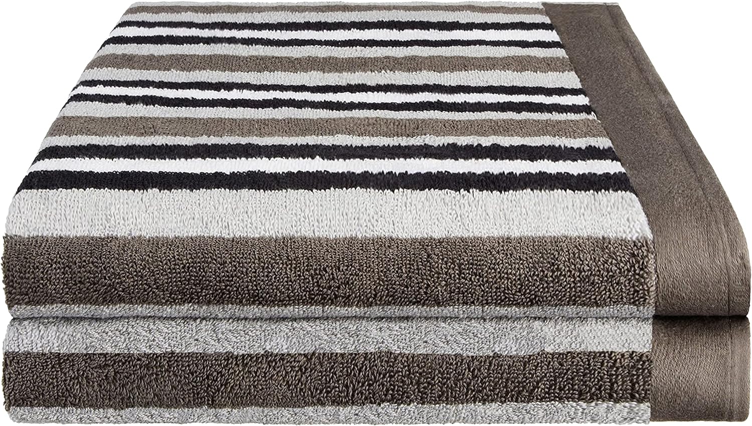 Premium Cotton Striped 2-Piece Bath Sheet Set - Super Absorbent & Soft Towels for Spa, Bathroom & Beach Use