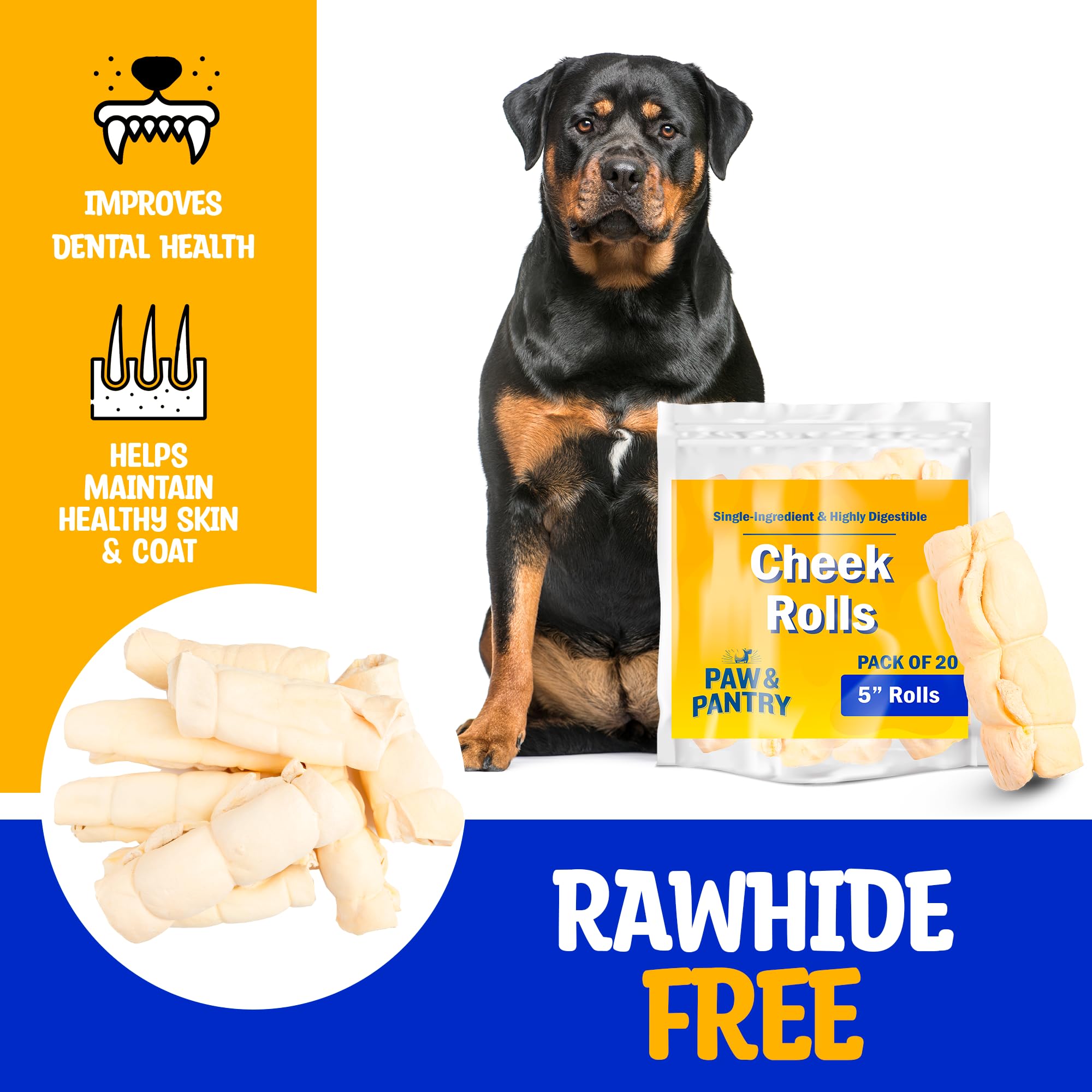All-Natural Beef Cheek Rolls for Dogs - 5