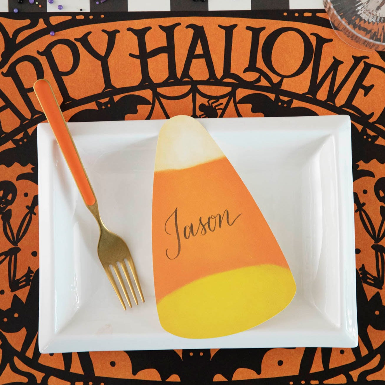 Halloween Candy Corn Table Decor - Festive Fall Centerpiece for Parties, Home & Office Decorations