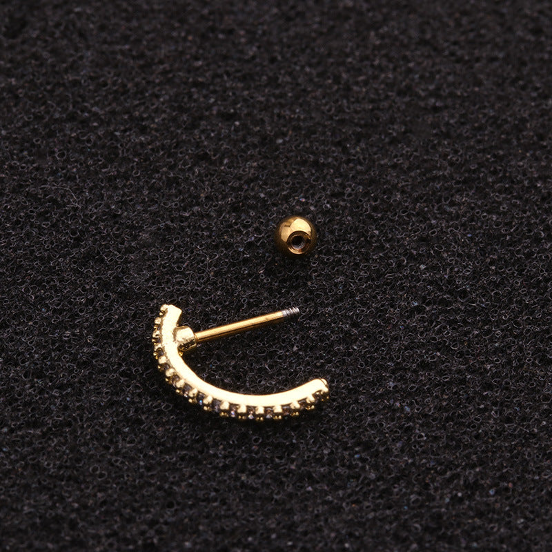 20G Silver Pave Conch Huggie Hoop Earrings for Women | HSPJ1939 | Perfect for Everyday Wear, Parties & Special Occasions