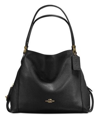 Coach Edie 31 Shoulder Bag in Polished Pebble Leather - Stylish Crossbody Purse for Women, Perfect for Work, Travel & Everyday Use