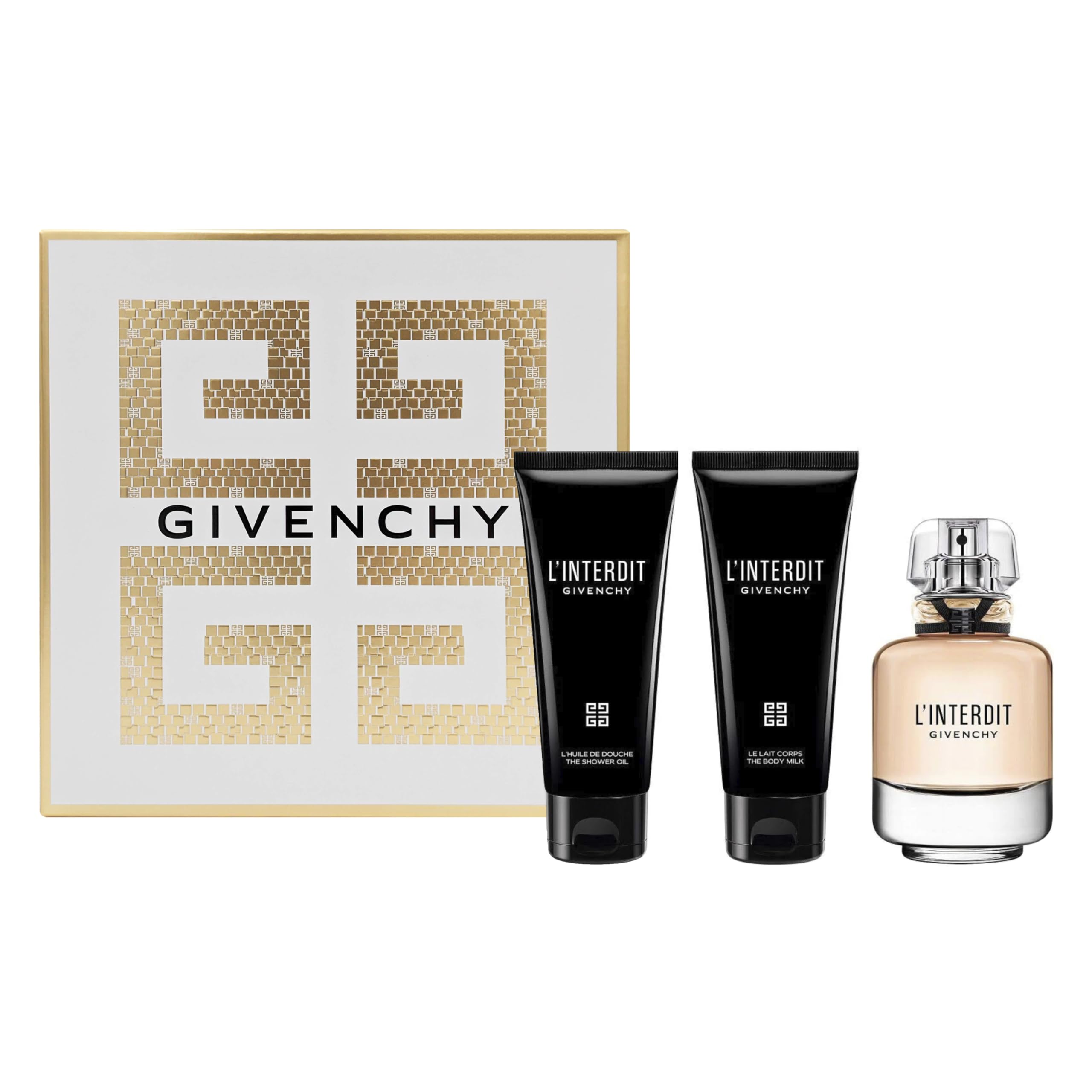 Givenchy L'interdit 3-Piece Luxury Gift Set for Women - Eau De Parfum 2.7 oz + Body Milk 2.5 oz + Shower Oil 2.5 oz - Perfect for Valentine's Day, Anniversary & Birthday Gifts