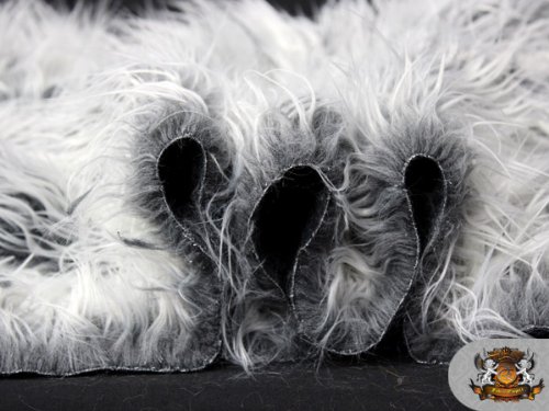 Premium Faux Mongolian Fur Fabric by The Yard - Soft & Luxurious Grey Frost - Perfect for Cozy Blankets, Throws, and Winter Fashion Accessories