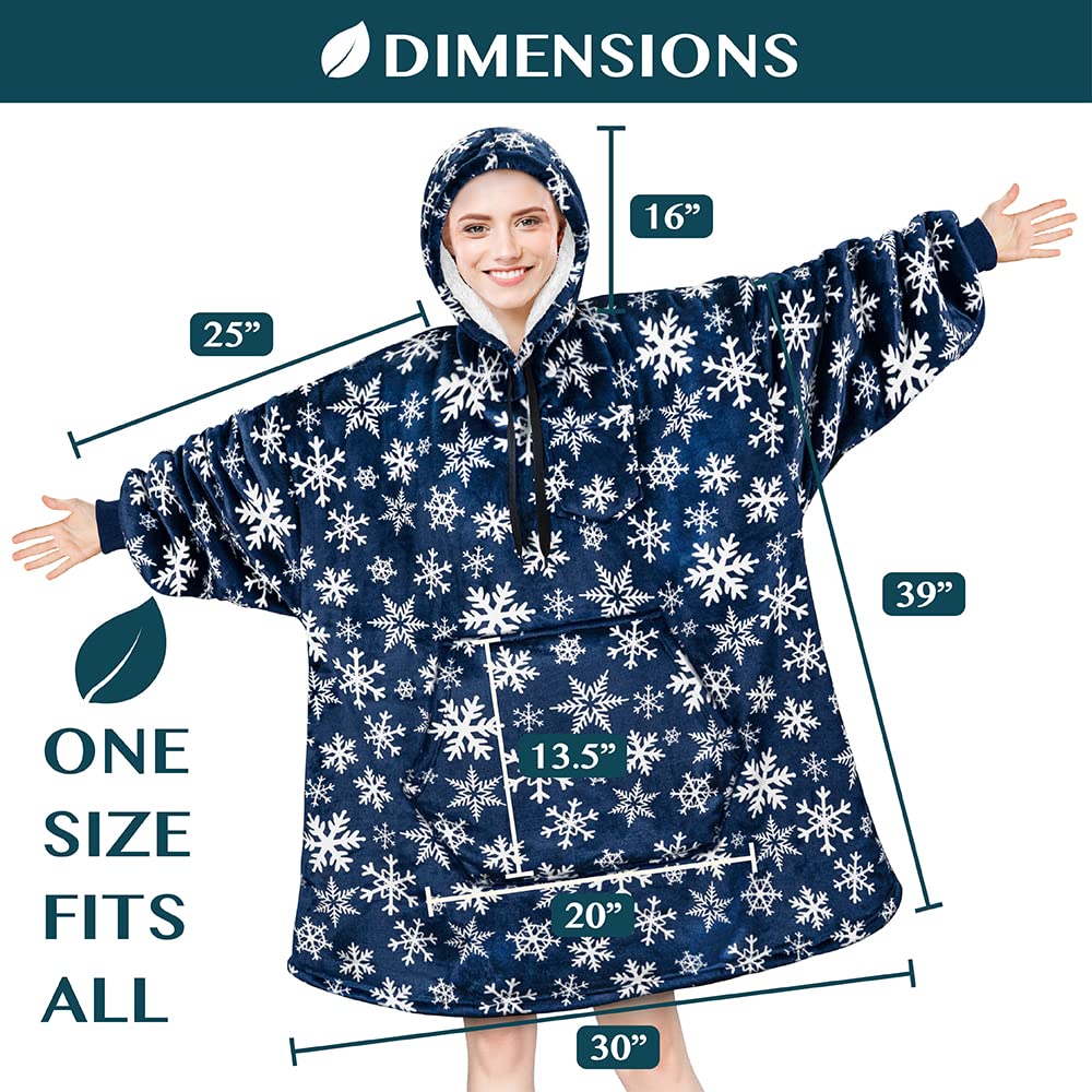 PAVILIA Wearable Blanket Hoodie for Women & Men - Sherpa Lined Oversized Sweatshirt Blanket with Hood | Cozy Fleece Lounge Wear for Home, Camping & Outdoor Activities