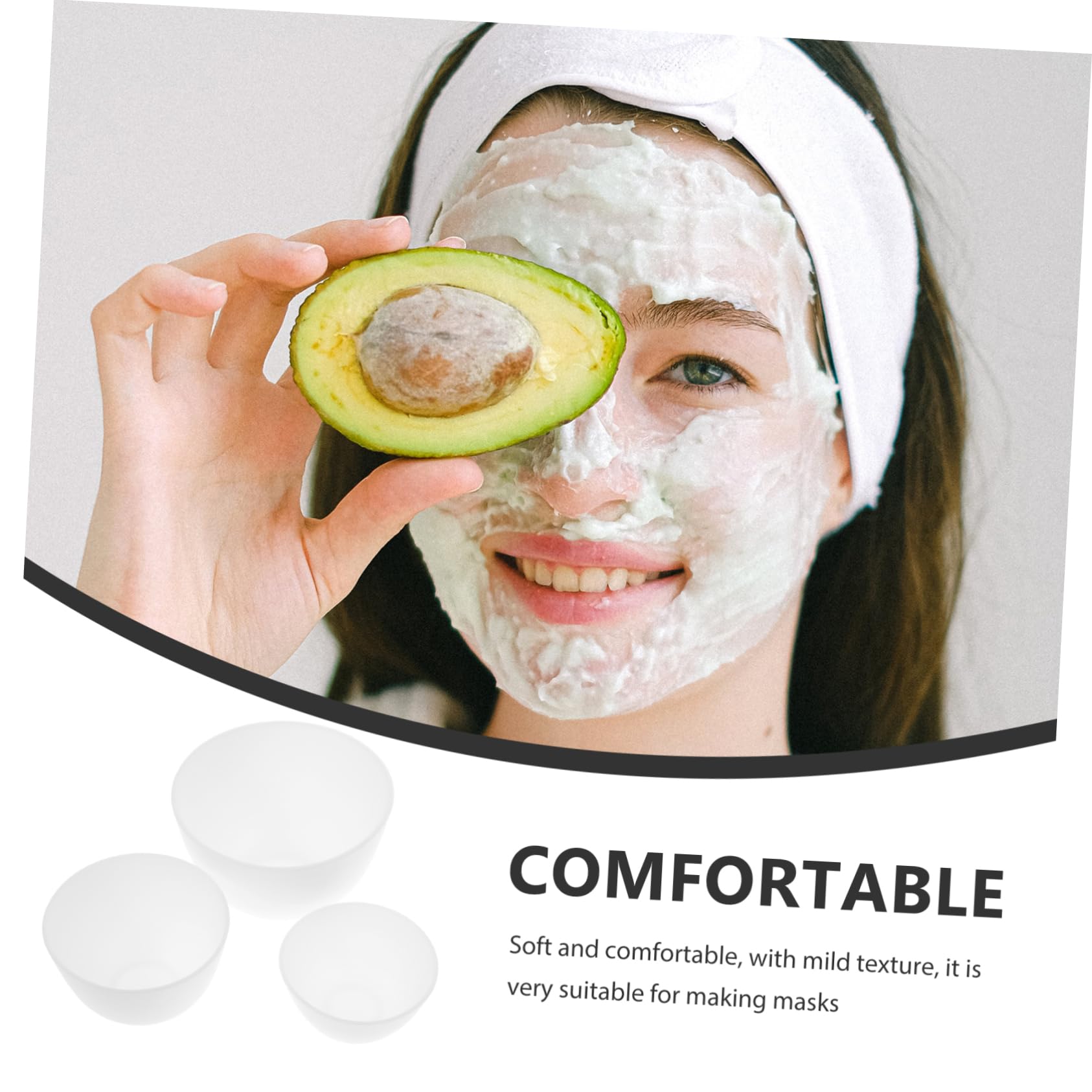 3Pcs Mixing Bowls Set for DIY Facial Masks - Odorless & Anti-Slip Cosmetic Tools - Perfect Size for Spa, Home Beauty & Professional Makeup Application