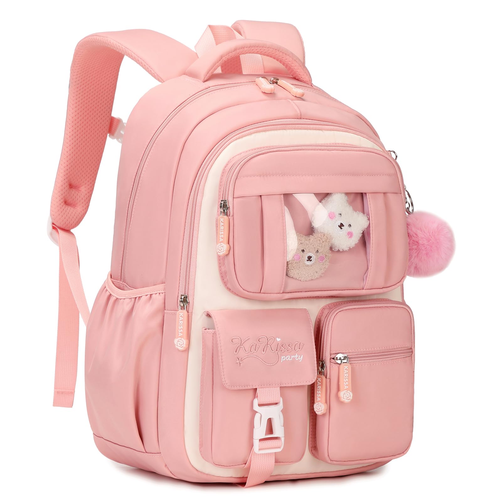 Cute Kawaii Ita Backpack for Girls - Pink & Beige School Book Bag for Elementary & Middle School Students | Perfect for Daily Use, Travel & School Supplies Organization