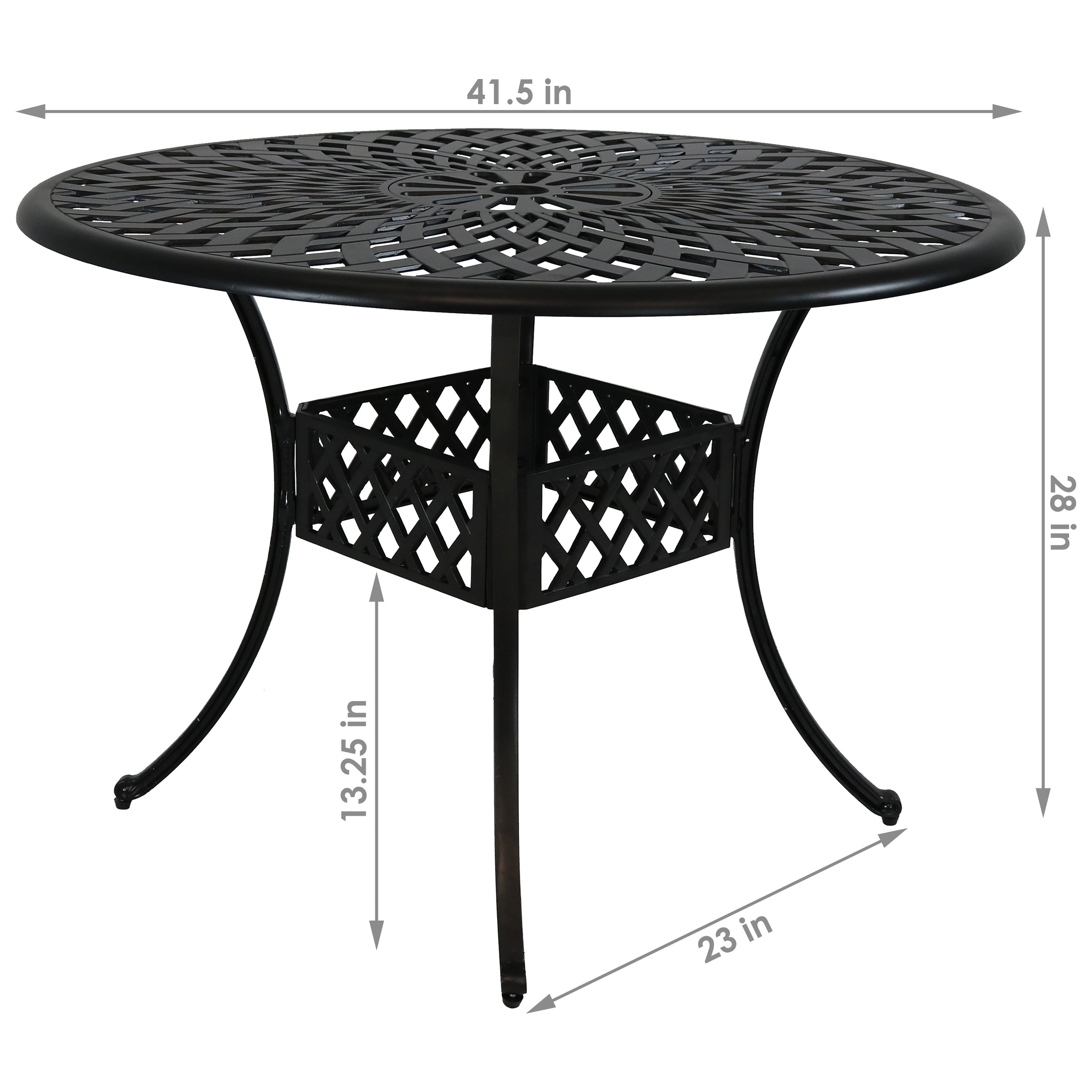 Sunnydaze Crossweave Cast Aluminum Round Patio Table 41