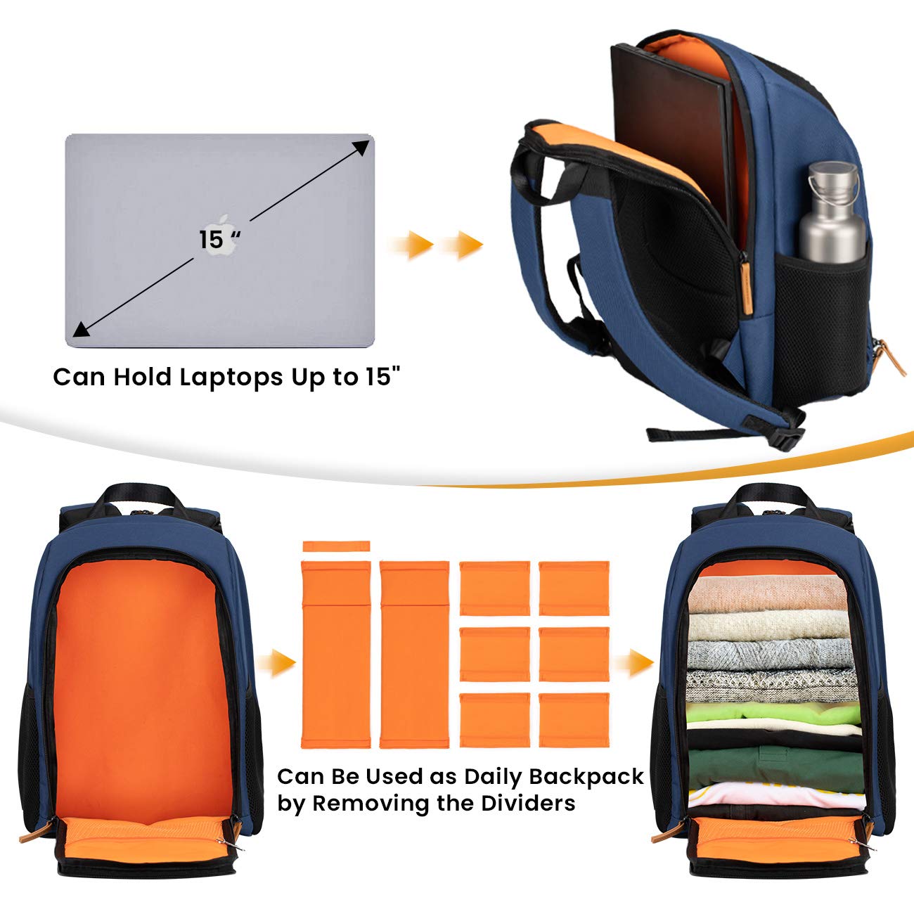 Waterproof Camera Backpack with 15