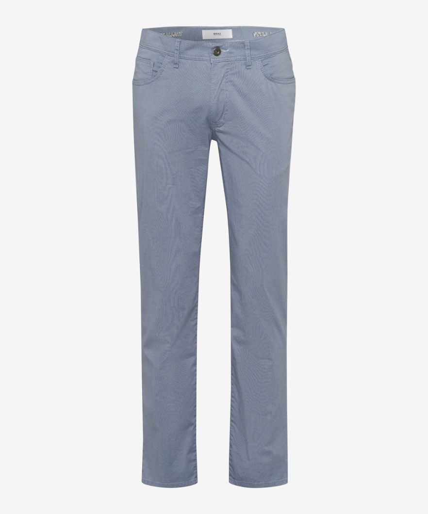 BRAX Men's Dusty Blue Solid 5-Pocket Cooper Jeans - Comfortable Slim Fit Denim Pants for Casual Wear & Everyday Style