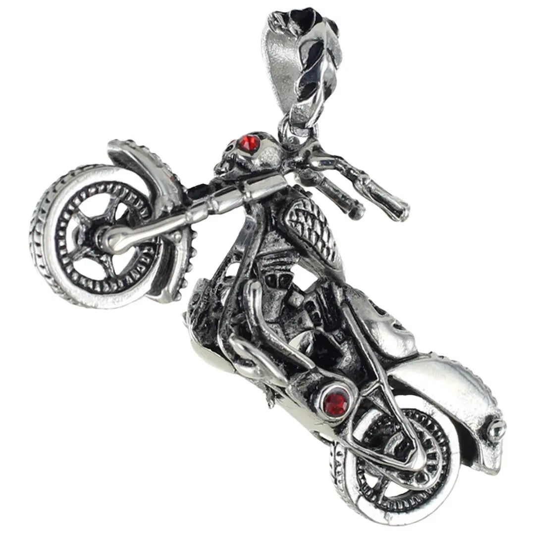 GoSteel Men's Ghost Rider Racing Motorcycle Pendant - Stylish Biker Jewelry for Motorcycle Enthusiasts & Riders - Perfect for Gifts & Bike Events