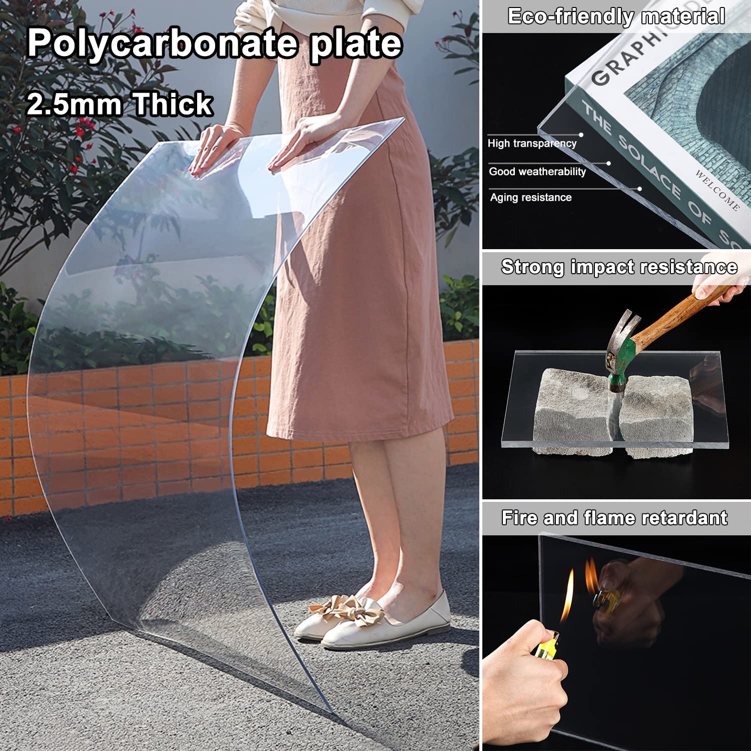 Green Polycarbonate Outdoor Window Canopy - 100x60cm Rainproof & Snow Protection Cover for Air Conditioner - Perfect for Garden, Patio, and Home Exterior Weather Protection