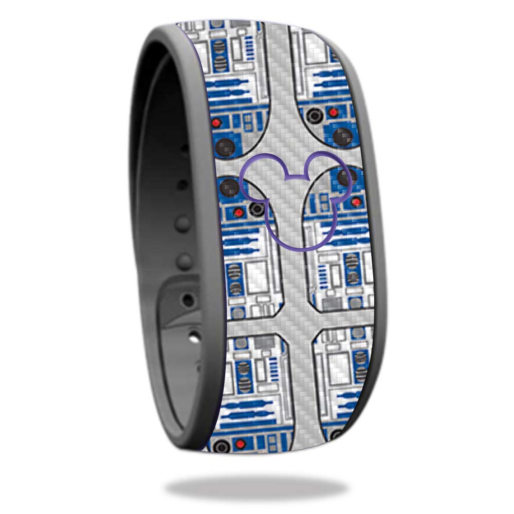 MightySkins Carbon Fiber Skin for Disney MagicBand - Galaxy Bots | Protective & Durable Textured Cover | Easy to Apply & Remove | USA Made | Perfect for Theme Parks, Disney Vacations & Collectors