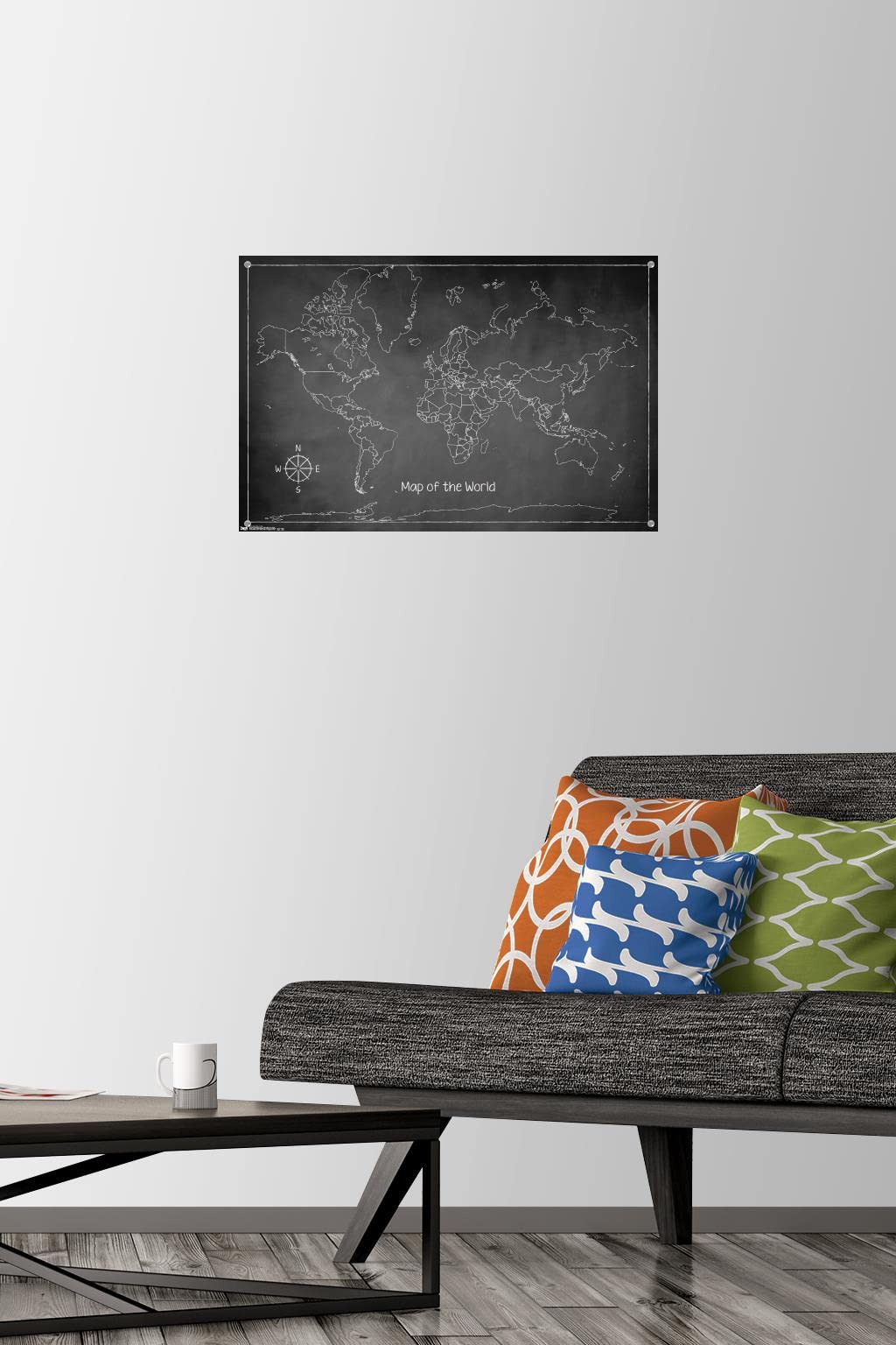 World Map Wall Poster with Push Pins - Travel Planning & Geography Decor for Home, Office, or Classroom