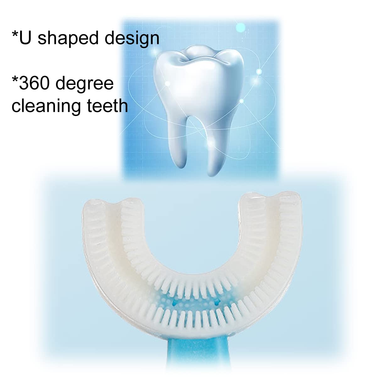 SATIS 2-Pack U-Shaped Silicone Toothbrushes for Kids Ages 2-6 Years - Soft Bristles, Easy Grip (Blue + Pink) - Perfect for Toddler Dental Care & Early Brushing Training