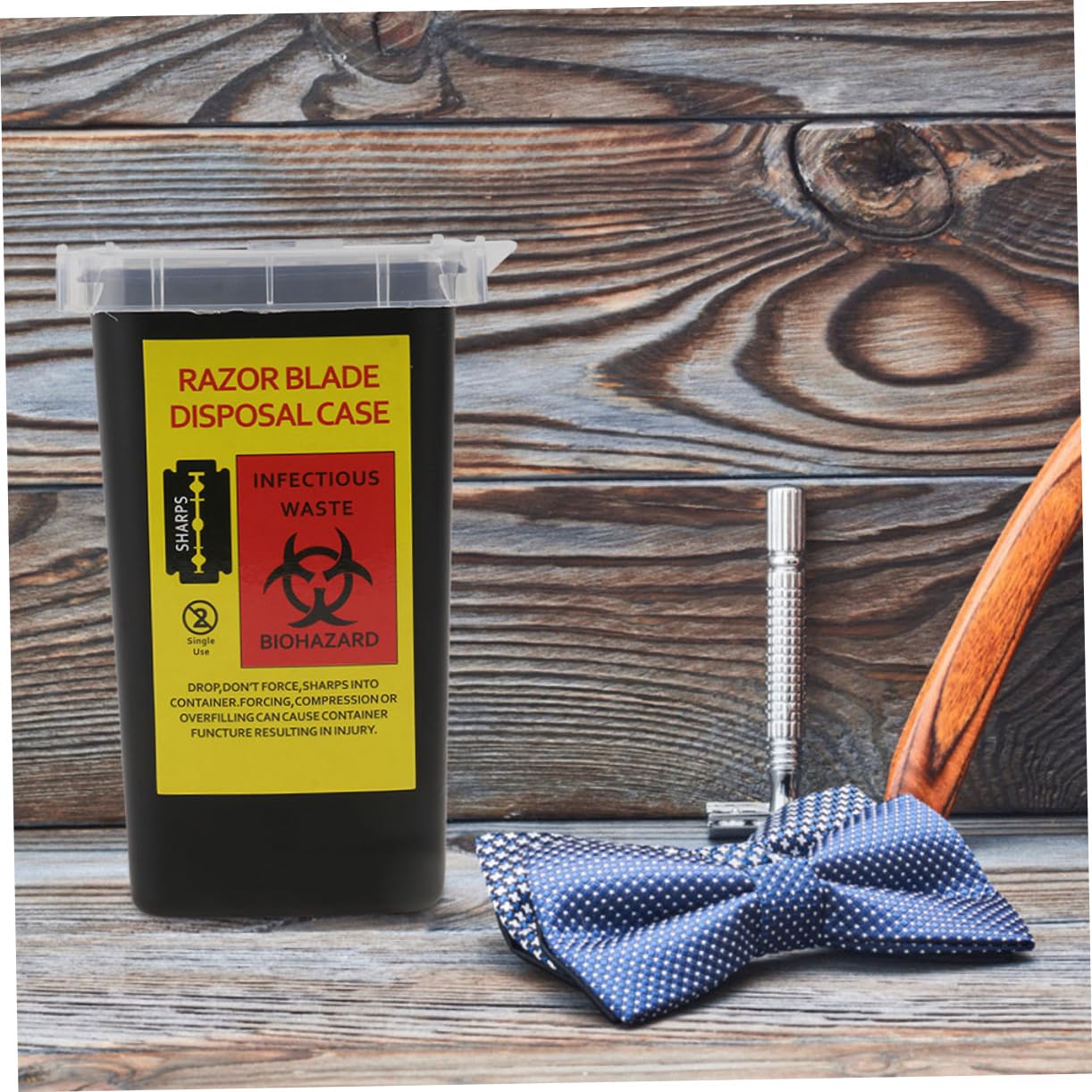 2-Pack Razor Blade Disposal Container - Safe Sharps Storage Box with Flip Top Lid for Used Razor Blades - Plastic Clamshell Design for Home, Salon & Travel Use - Secure Blade Waste Management Solution