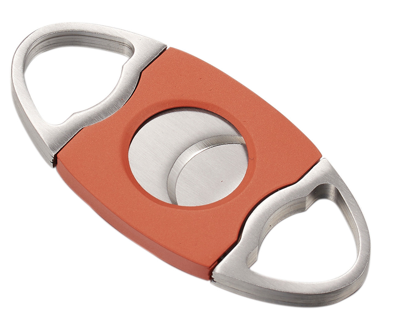 Premium Visol Perfecto Orange & Stainless Steel Double Guillotine Cutter - Sharp Precision Cigar Cutting Tool for Humidors, Travel & Gifts