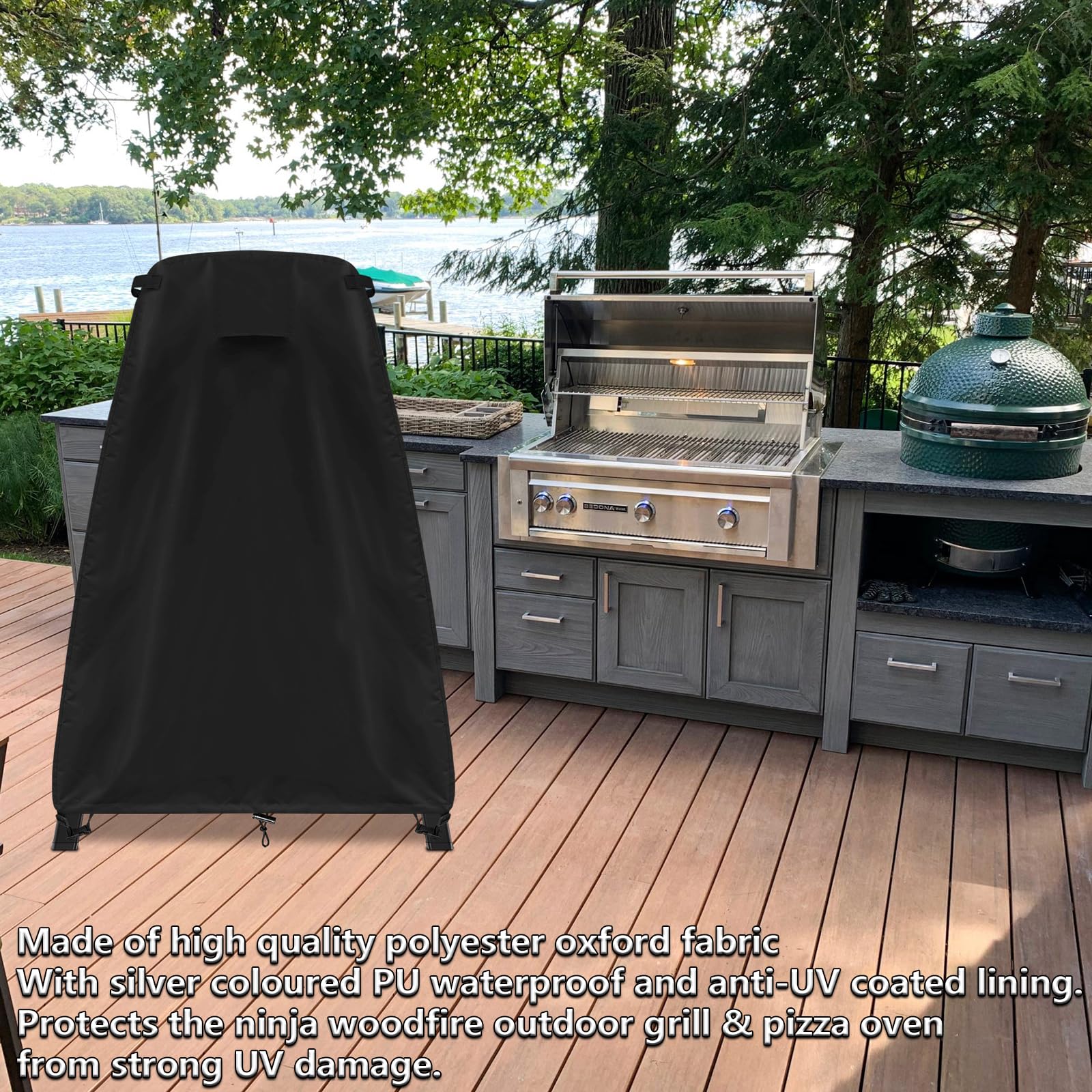 **Waterproof Ninja Grill Cover for Woodfire Outdoor Grill & Smoker - Fits OG701/OG751/OG850/OG951 - Durable Protection for Ninja XSKUNSTAND Outdoors Stand & Smoker Grill XL Accessories - Perfect for Backyard BBQs, Camping & Outdoor Cooking**