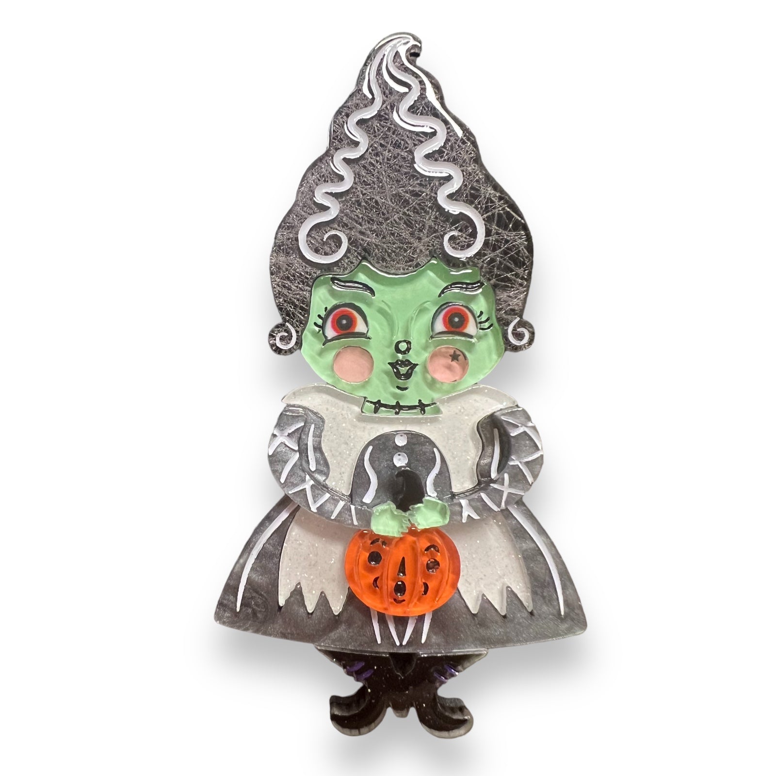 Bride of Frankenstomp Brooch - Vintage Gothic Jewelry by Lipstick & Chrome x Johanna Parker - Perfect for Halloween Costumes, Steampunk Fashion & Alternative Wedding Accessories