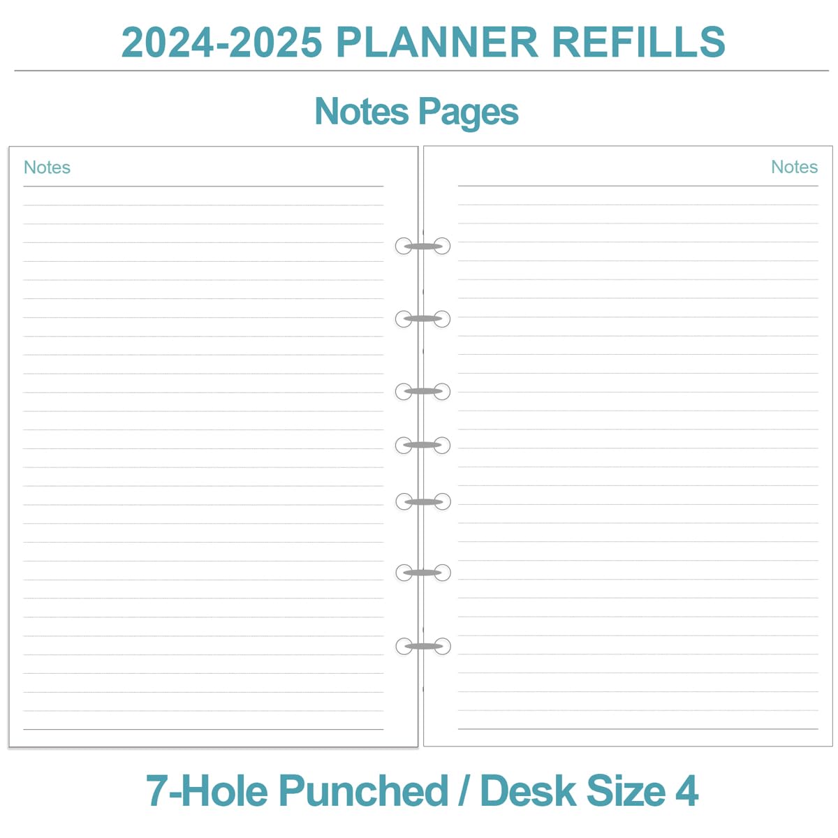2024-2025 Daily & Monthly Planner Refills for Mini 3 or 7 Ring Binders - One Page Per Day, Prioritized To-Do List, Notes & Appointment Schedule | July 2024-June 2025 | Perfect for Office, School, Home Desk Organization & Productivity Planning
