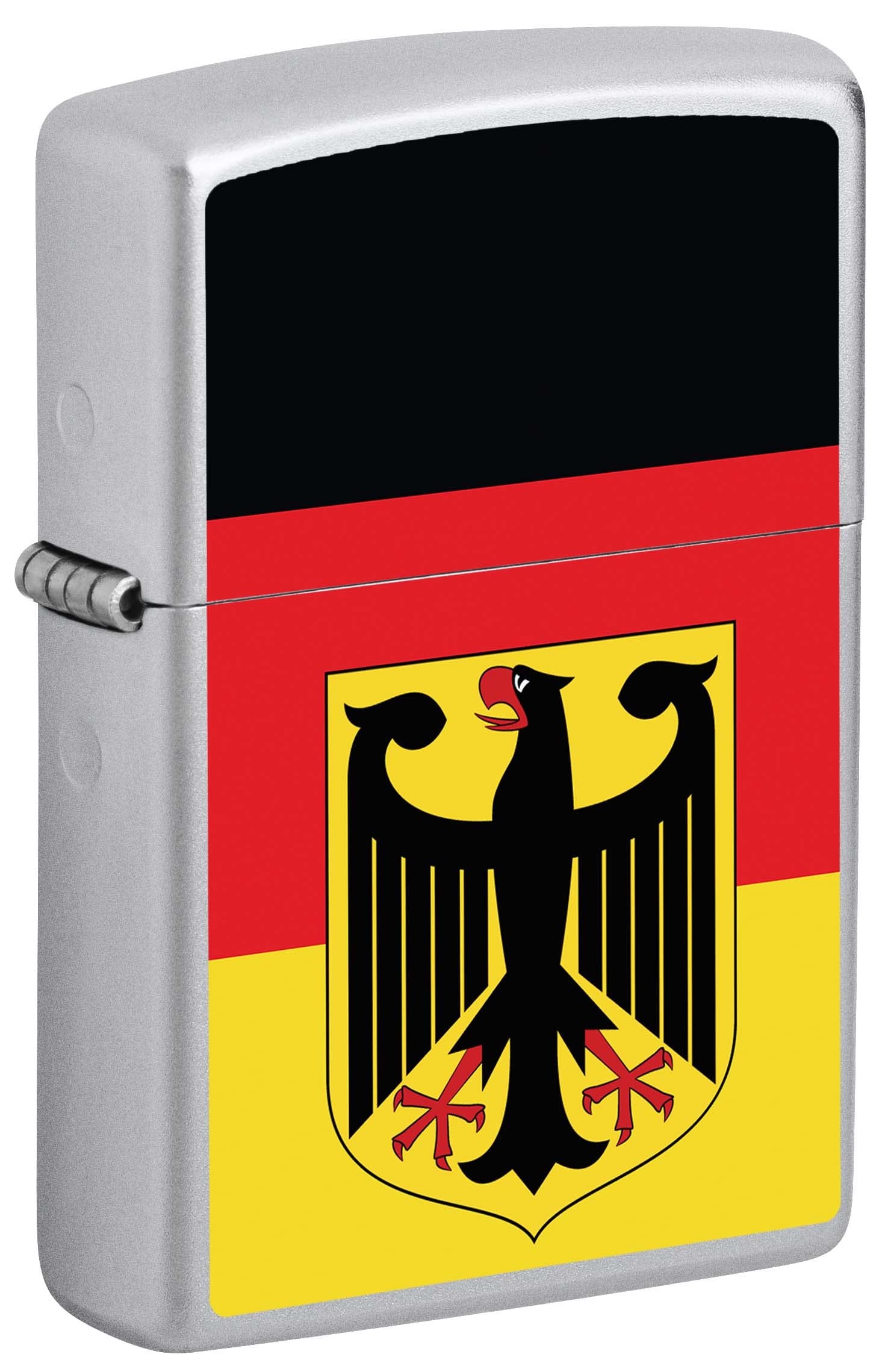 Zippo Lighter - German Flag with Eagle Design (Bundesdienstflagge) in Satin Chrome Finish | Model 81083 | Perfect for Collectors, Outdoor Enthusiasts & Gift Giving