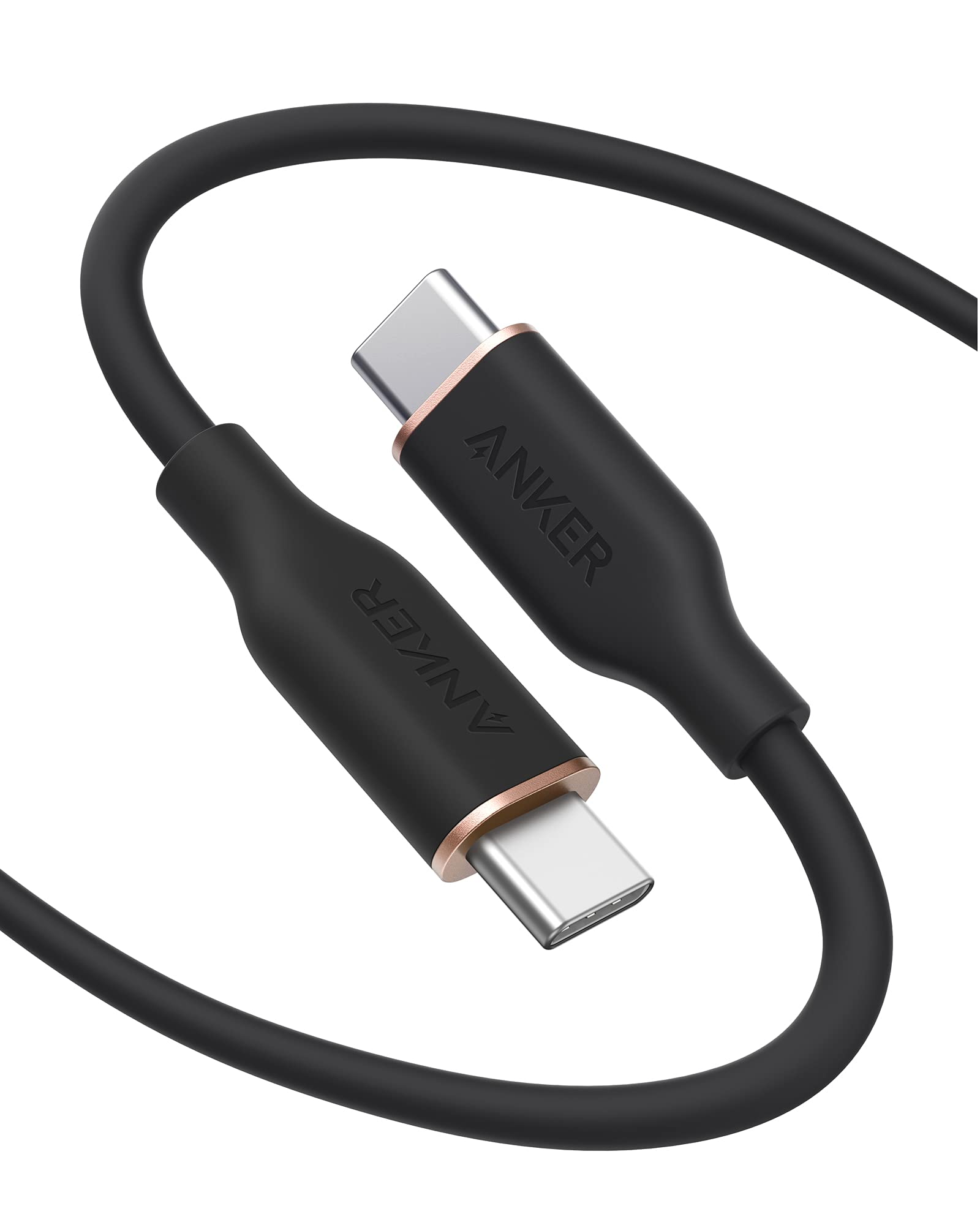 Anker 100W USB C Cable Fast Charging for iPhone 16 & MacBook Pro - 6FT Black for Home & Travel
