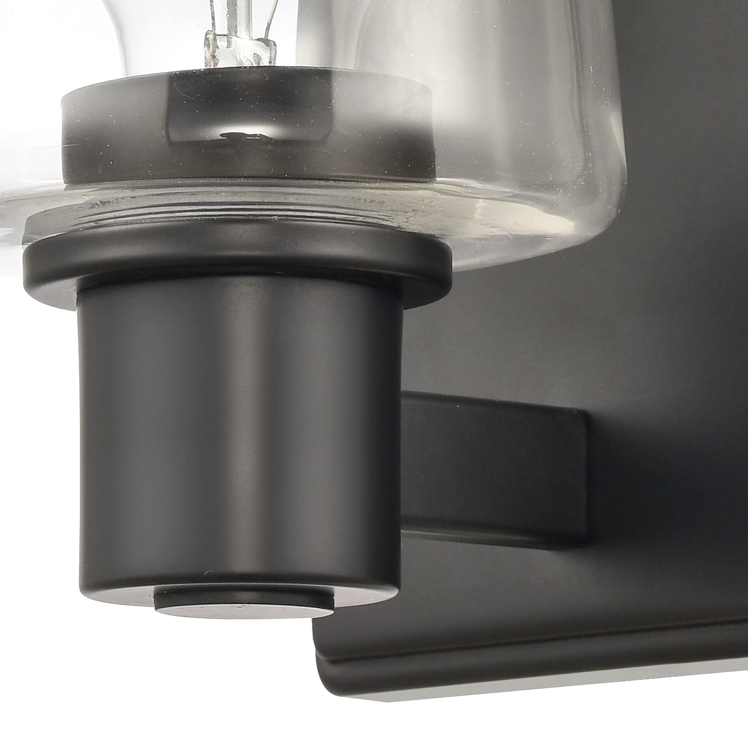 Elk Home Celia Vanity Light - 1-Light Matte Black Bathroom Light Fixture with Clear Glass Shades, Transitional Style for Bedroom, Powder Room & Dressing Area