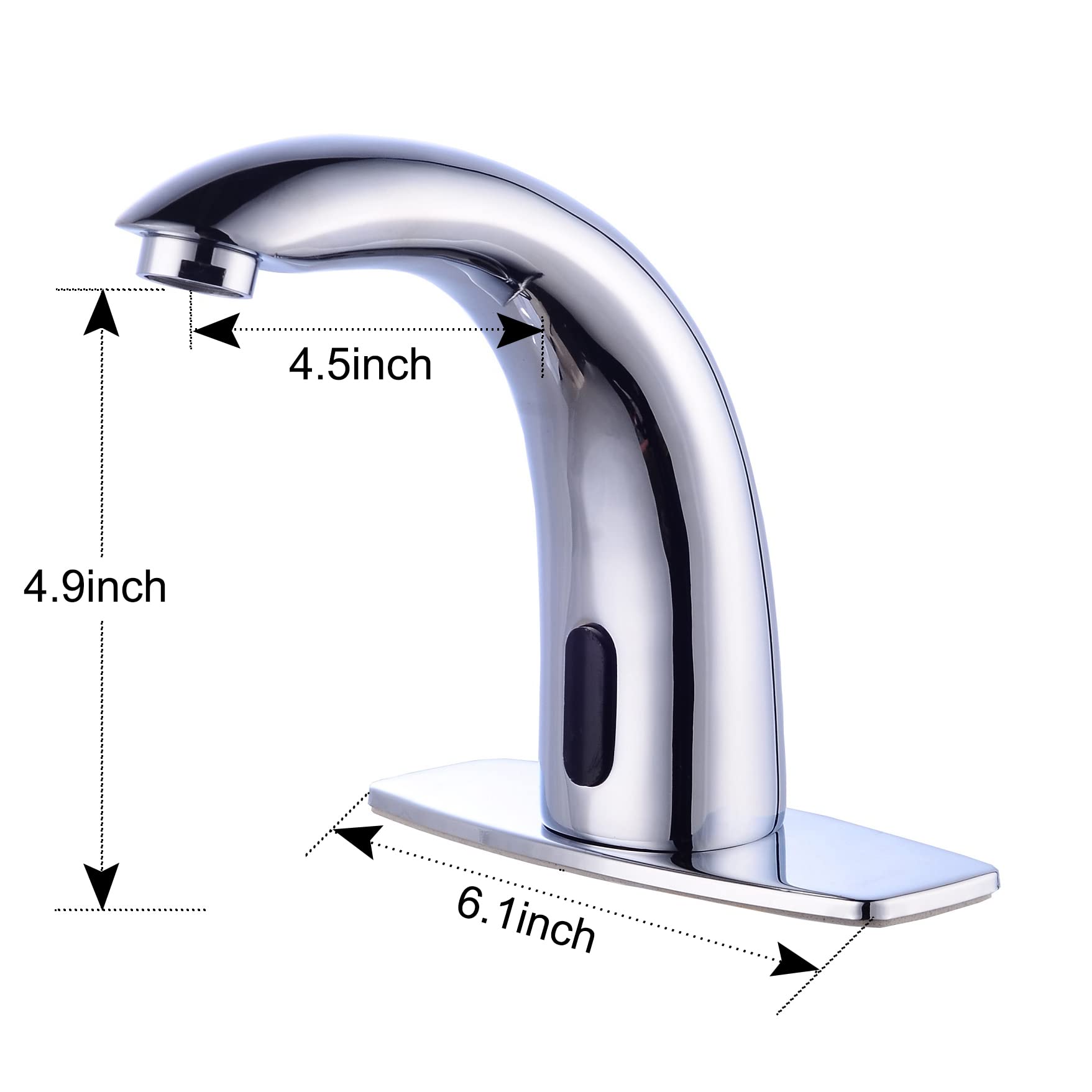 Automatic Motion Sensor Touchless Bathroom Sink Faucet - Battery Powered with Control Box & Temperature Mixer, Hands-Free Bathroom Tap with Hole Cover Plate - Perfect for Hygienic Home, Office, and Public Restroom Use