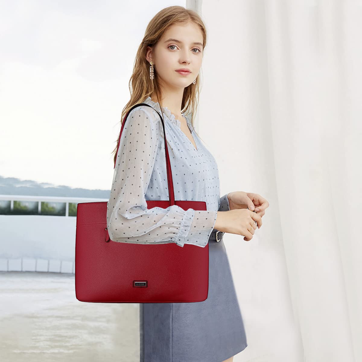Stylish Women's Faux Leather Tote Bag - Large Capacity Shoulder Purse with Wallet Organizer | Perfect for Work, Travel & Everyday Use