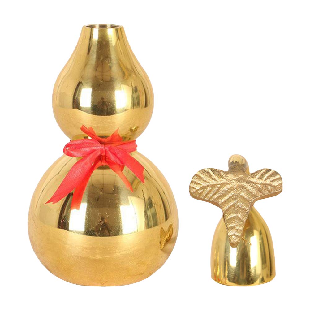 BESTOYARD Handmade Copper Calabash Craft - Elegant Home & Office Desk Decor, Feng Shui Ornament for Living Room, Bedroom, and Office Spaces
