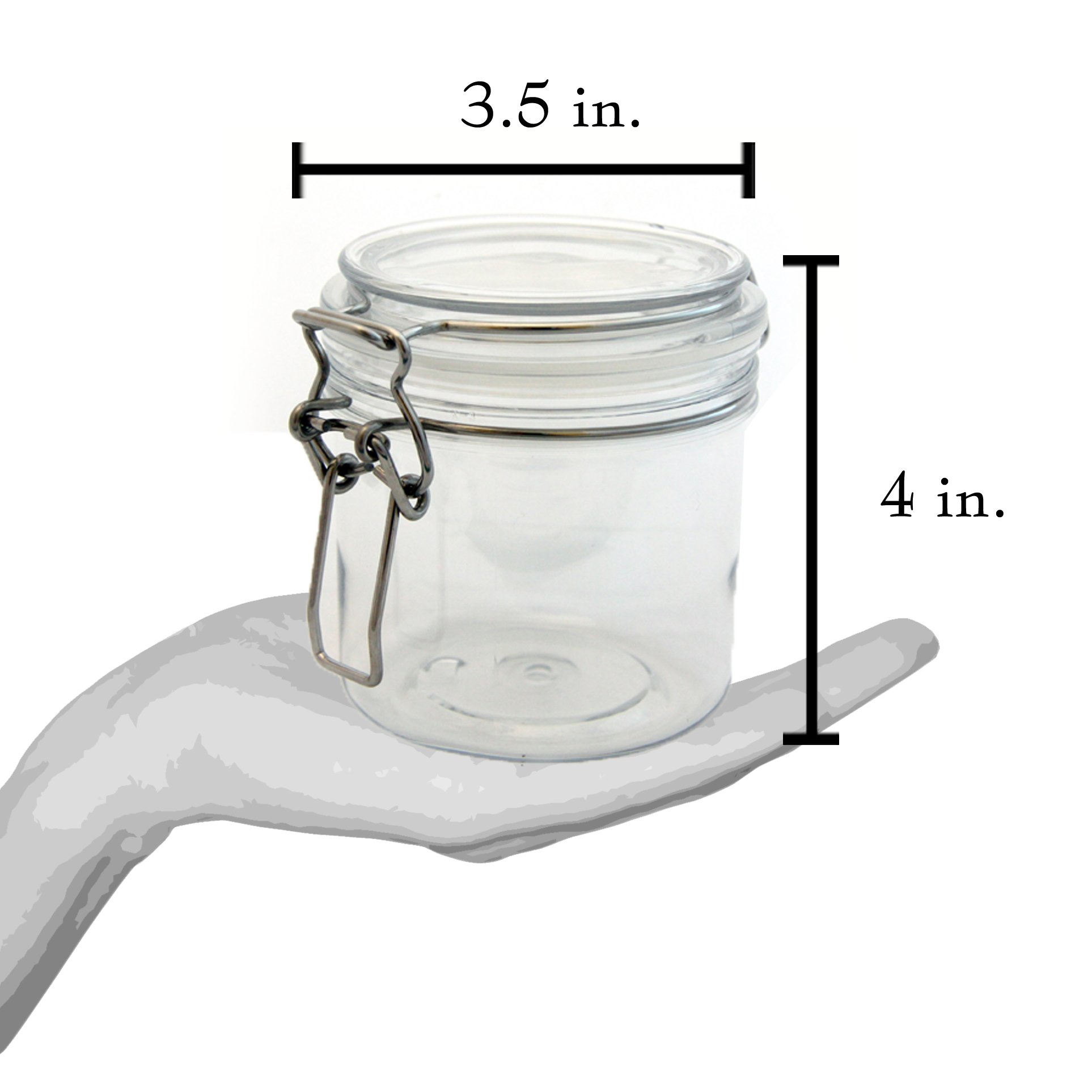 **400ml (12 Oz) Clear Acrylic Storage Jars with Locking Mason Lids – Airtight PET Plastic Kilner-Style Canisters for Kitchen, Pantry & Crafts (Pack of 4) – Perfect for Spices, Coffee, Tea & DIY Organizing**