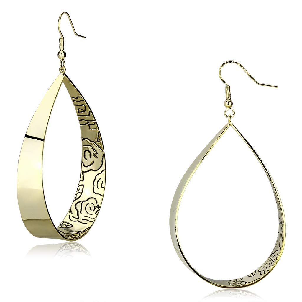 LO2721 Elegant Gold Iron Earrings for Women - Minimalist Hoop Earrings for Everyday Wear - Perfect for Office, Parties & Casual Outfits