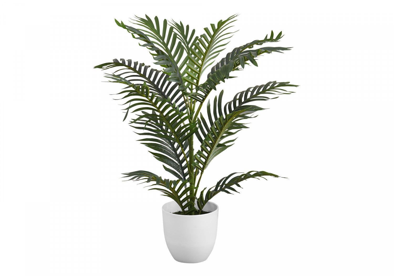 28 Inch Artificial Palm Tree with 6 White Pots - Indoor/Outdoor Fake Plant for Home, Office, Patio Decor - Perfect for Living Room, Balcony & Garden Decorations