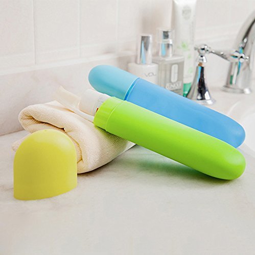 2 Pack Travel Toothbrush & Toothpaste Holder Case with Hanger - Portable Spoon & Fork Storage Container for Camping, Family Trips | Compact Dental Care Organizer for Bathroom, Gym & Outdoor Adventures