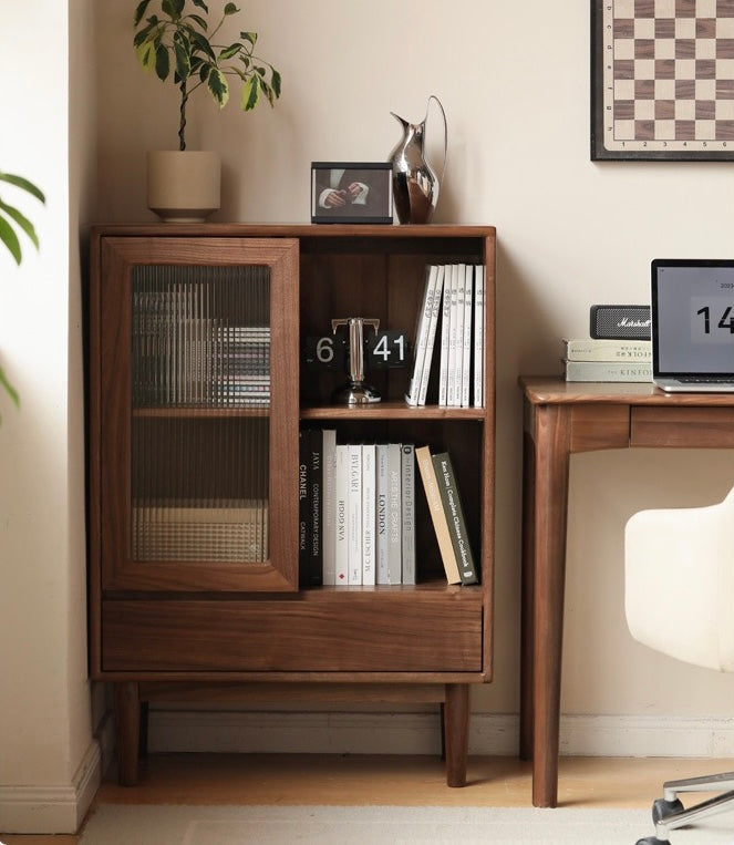 Premium Black Walnut Solid Wood Side Cabinet - North American FAS Grade Hardwood - Perfect for Living Room, Bedroom & Office Storage