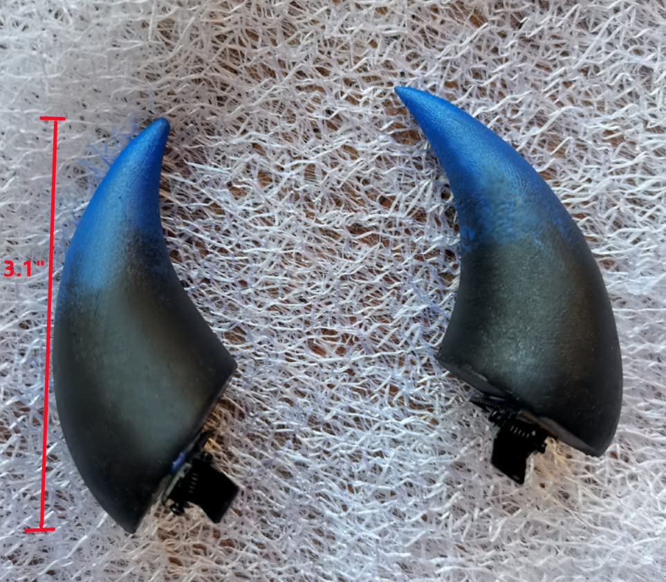 Gothic Devil Horns Hair Clips - Skull Butterfly Bat Hairpins for Halloween Costume & Cosplay Accessories (Blue) | Perfect for Halloween Parties, Cosplay Events, and Gothic Fashion