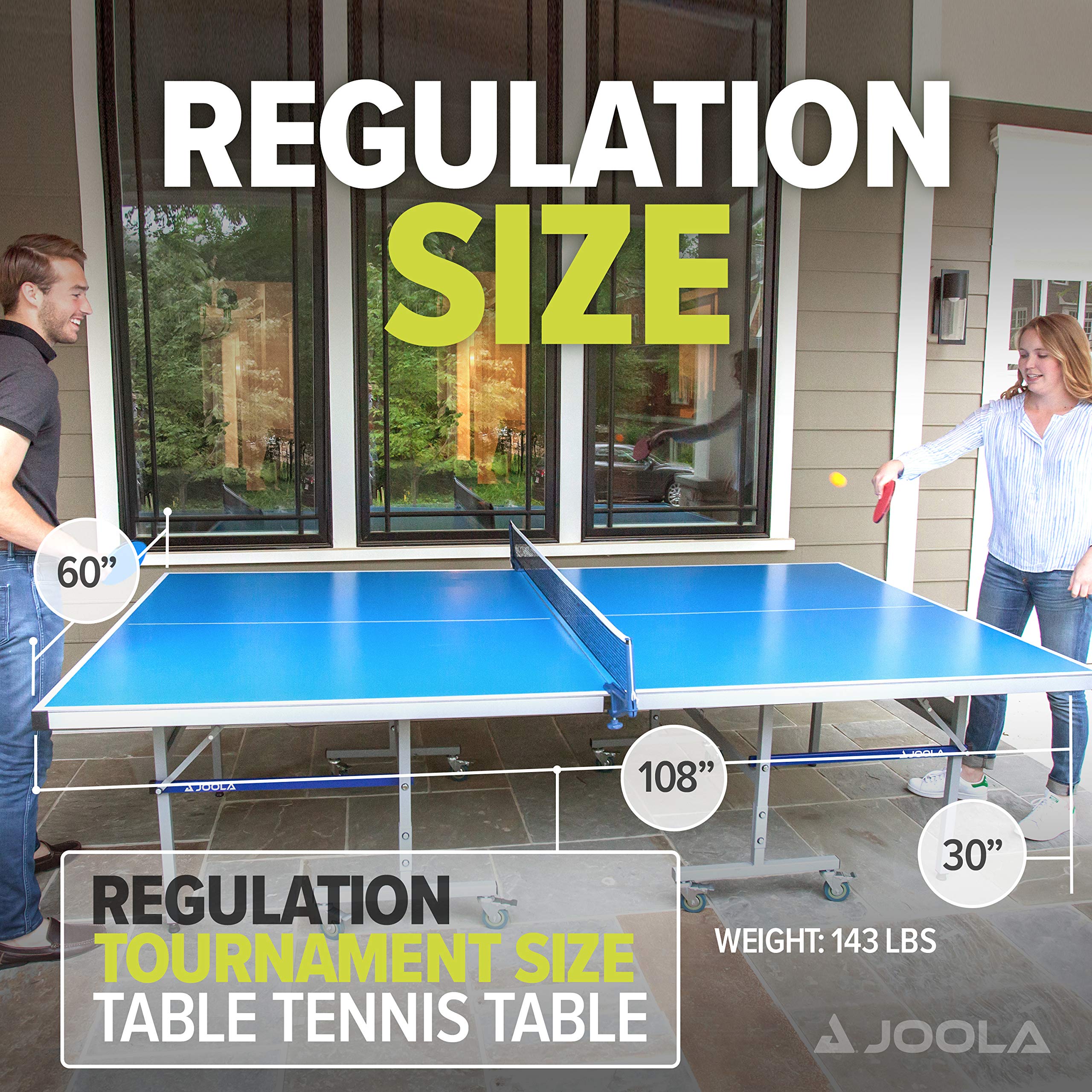 **JOOLA NOVA Outdoor Ping Pong Table with Waterproof Table Tennis Net Set - Quick Assembly, All-Weather Aluminum Composite Surface - Tournament Quality for Indoor & Outdoor Use - Perfect for Backyard, Garage, or Club Play**
