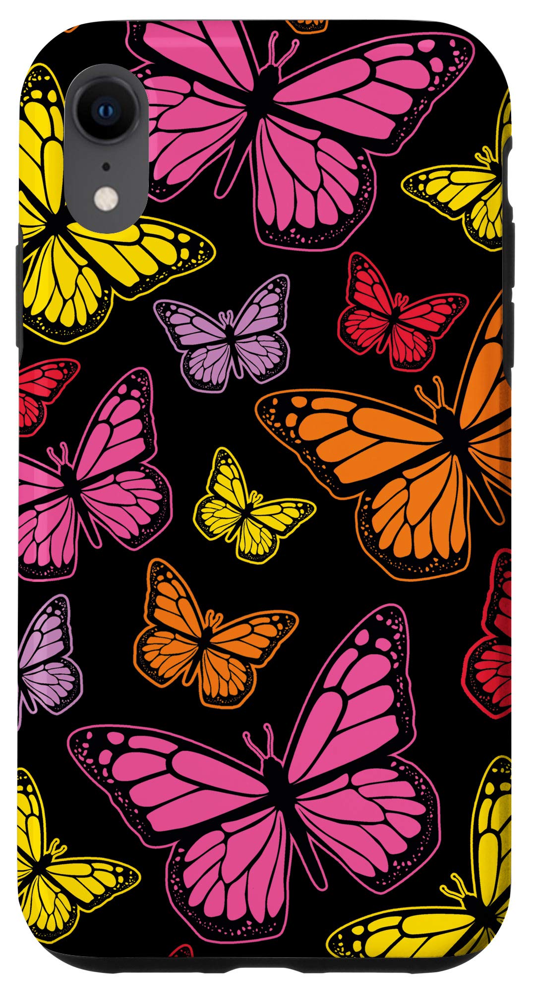 iPhone XR Cute Butterfly Print Monarch Butterfly Phone Case - Durable Protective Cover for Everyday Use, Travel & Outdoor Activities