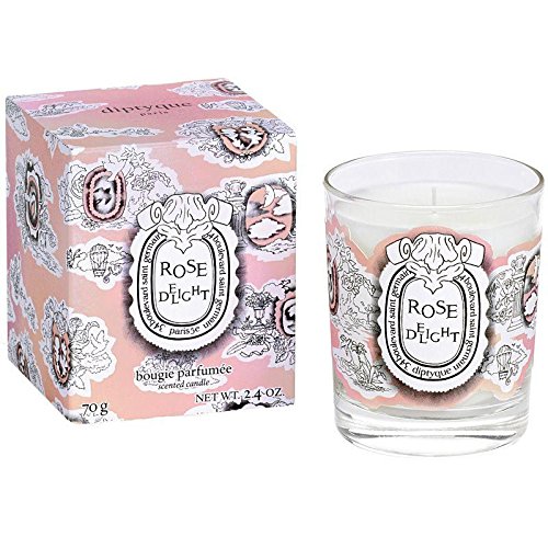 Diptyque Rose Delight Scented Candle 70g - Romantic Floral Home Fragrance for Valentine's Day Gifts, Bedroom Decor & Relaxation