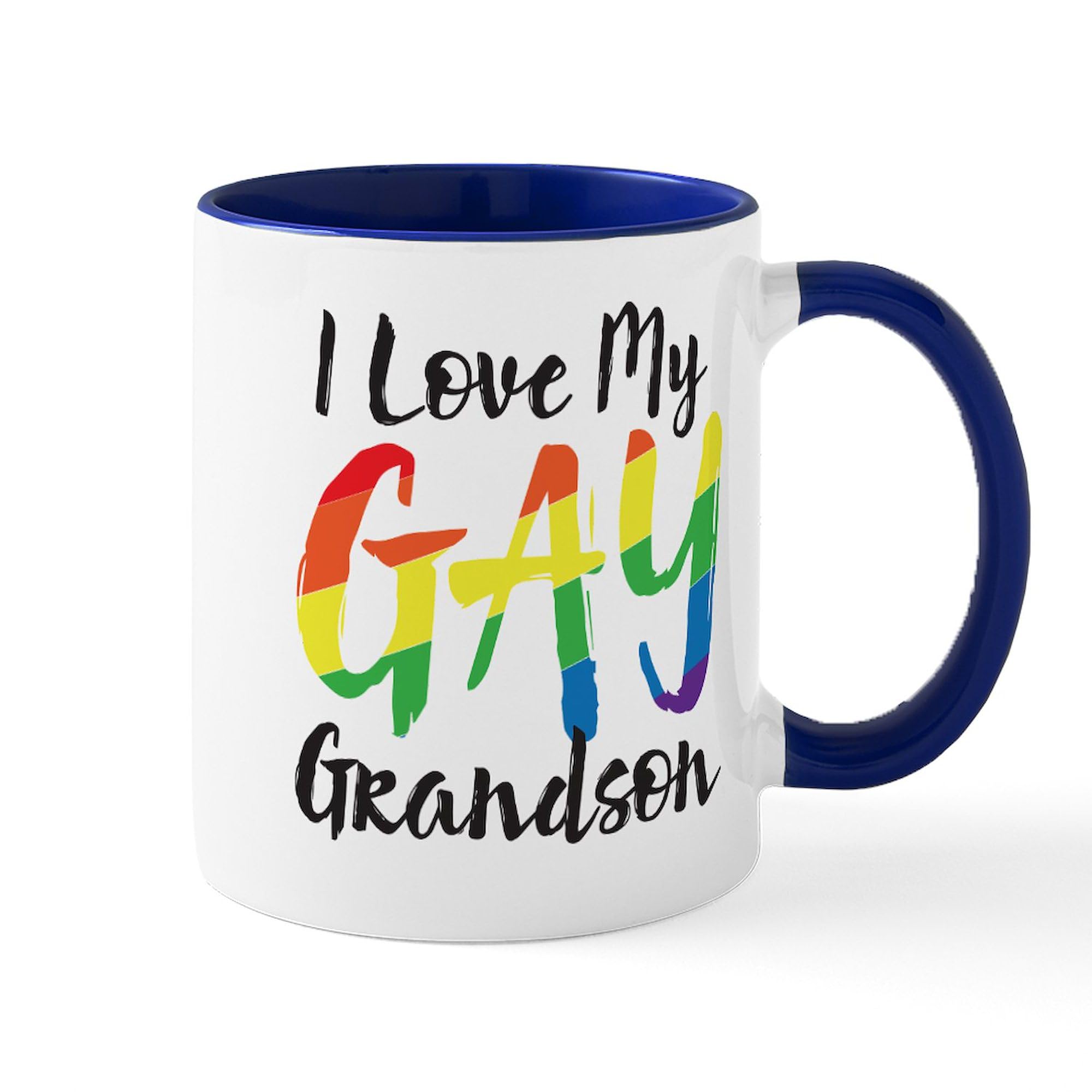 I Love My Gay Grandson Mug - 11 oz (325 ml) Ceramic Coffee Cup - Perfect for Grandparents, Pride Celebrations & LGBTQ+ Support Gifts
