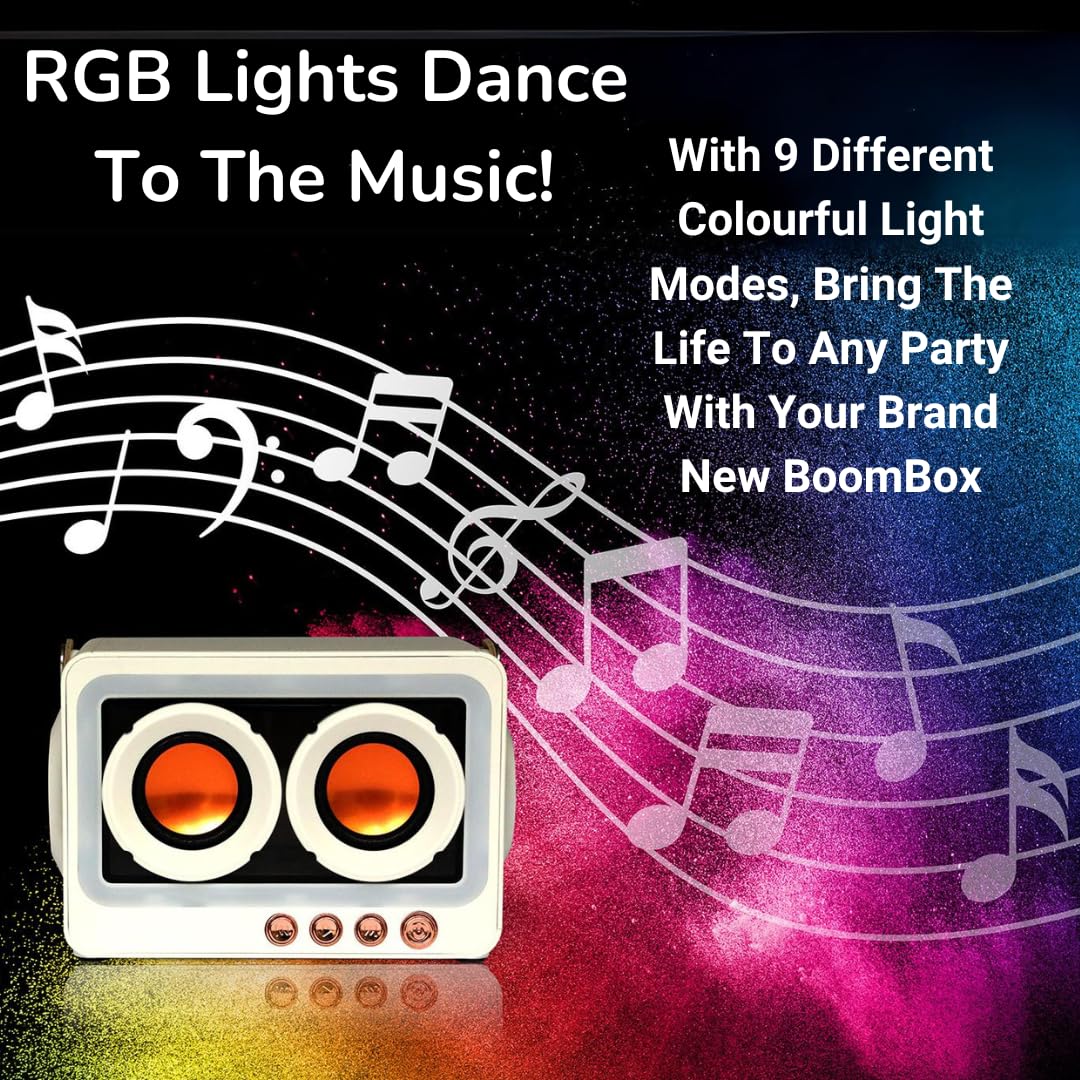UK Technology Portable Bluetooth Speaker with LED Lights - Wireless Mini Speaker, Bluetooth 5.3, RGB Color Changing, Long Battery Life - Perfect for Outdoor Parties, Camping & Home Entertainment