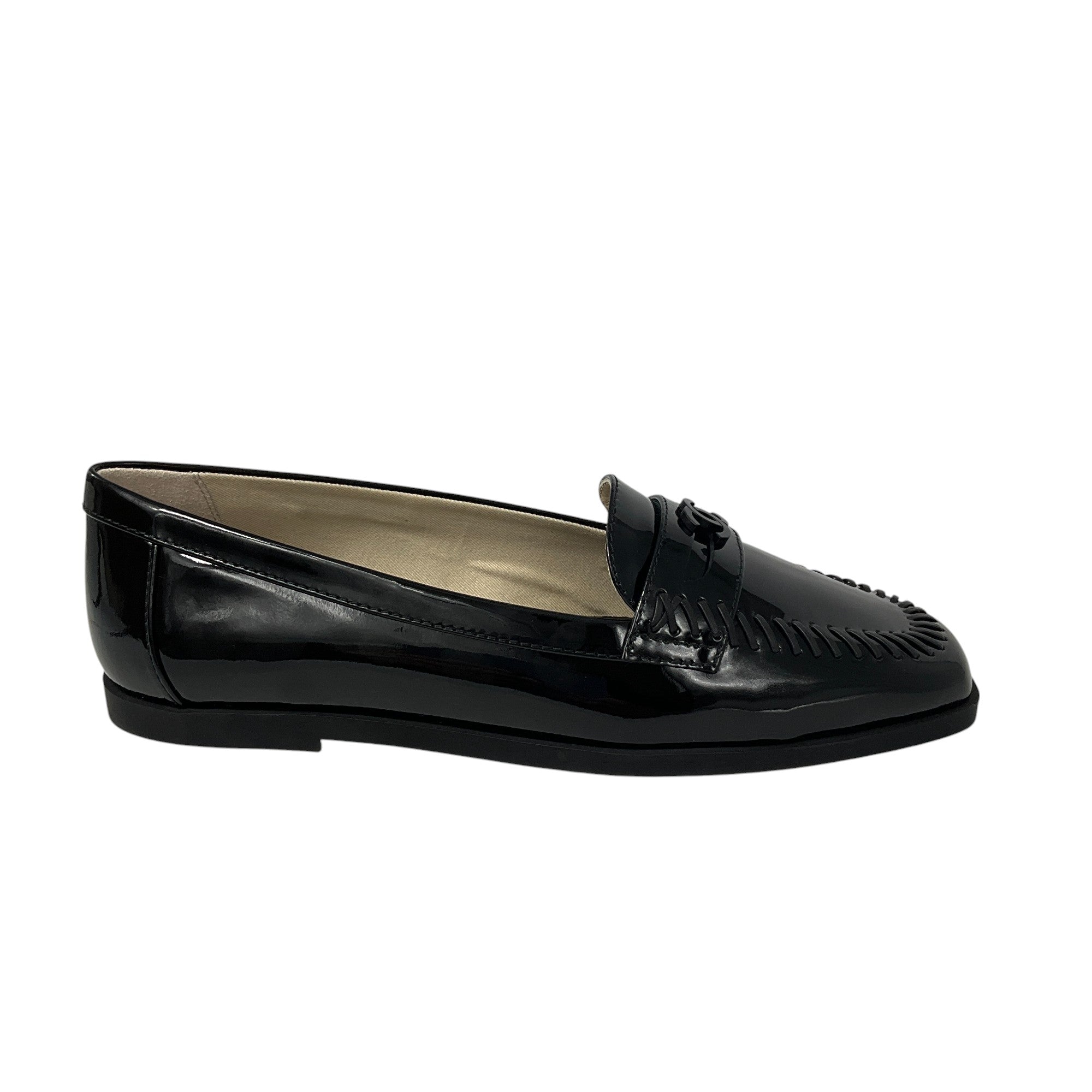 Chanel Black CC Patent Calfskin Loafers - Women's Luxury Designer Slip-On Shoes for Casual & Office Wear