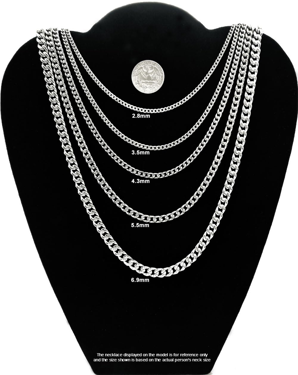 6.9mm Pure Titanium Men's Curb Link Necklace Chain - Durable & Hypoallergenic Jewelry for Everyday Wear & Special Occasions