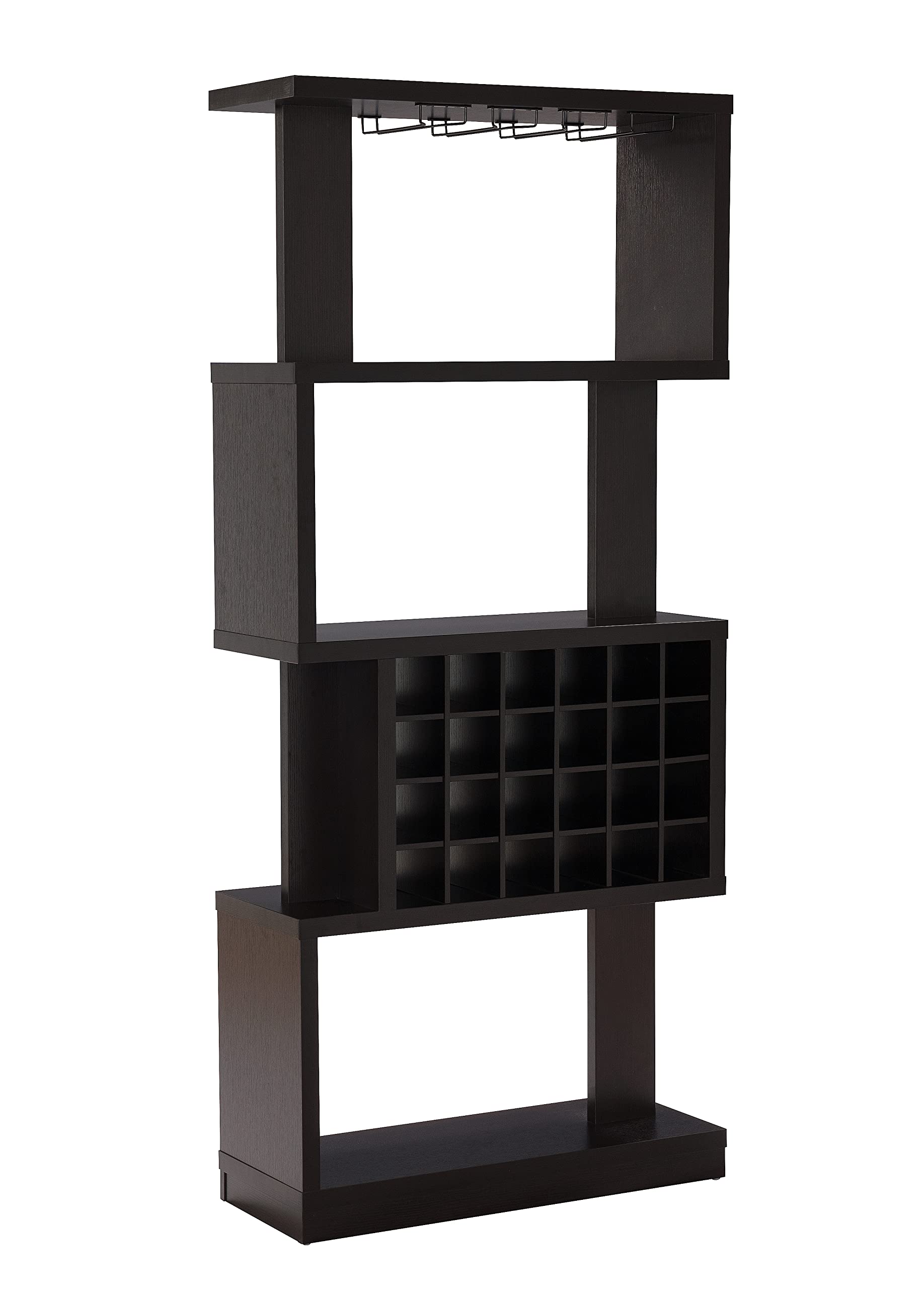 PayLessHere Bar Cabinet - Wine Rack & Glass Holder for Liquor, Coffee & Wine Storage | Modern Home Bar Furniture for Office, Living Room & Entertaining