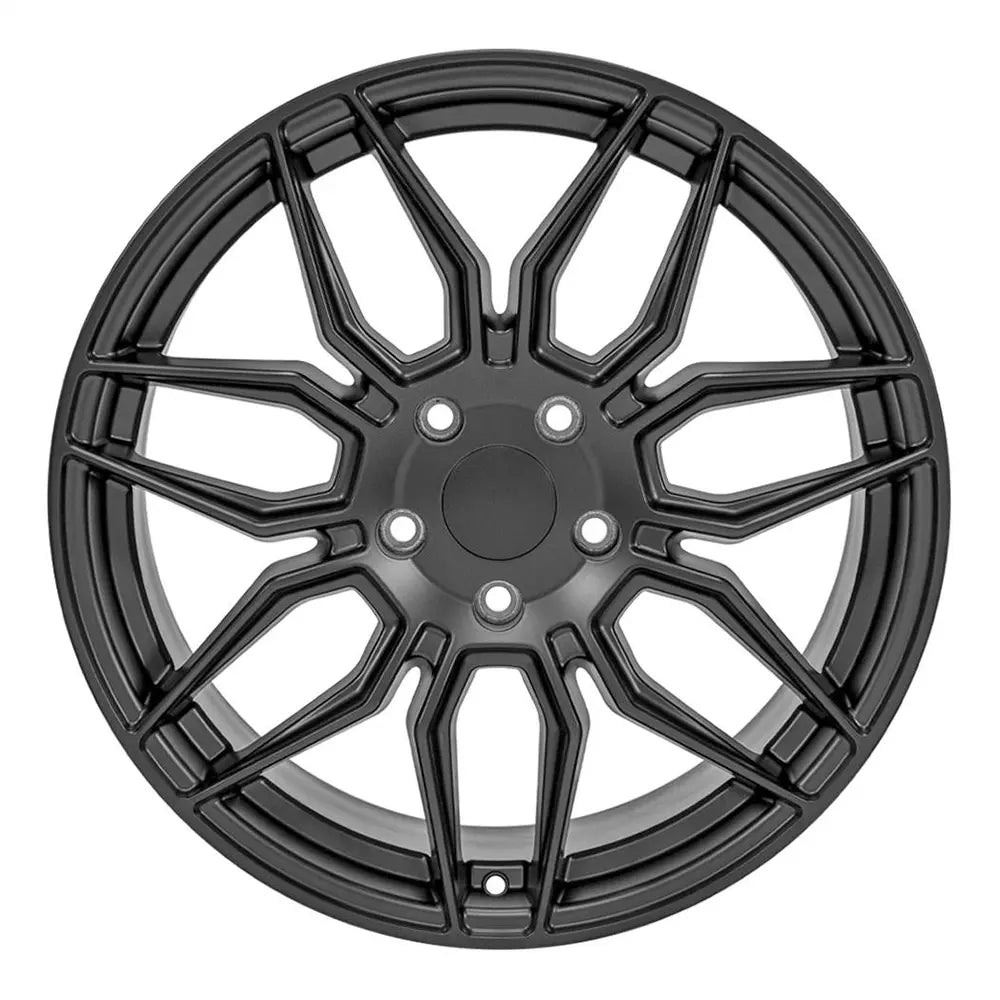19x10 Inch Black CV03C Replica Wheels for Chevy Corvette C5 C6 C7 - High Performance Alloy Rims for Sports Cars & Street Racing